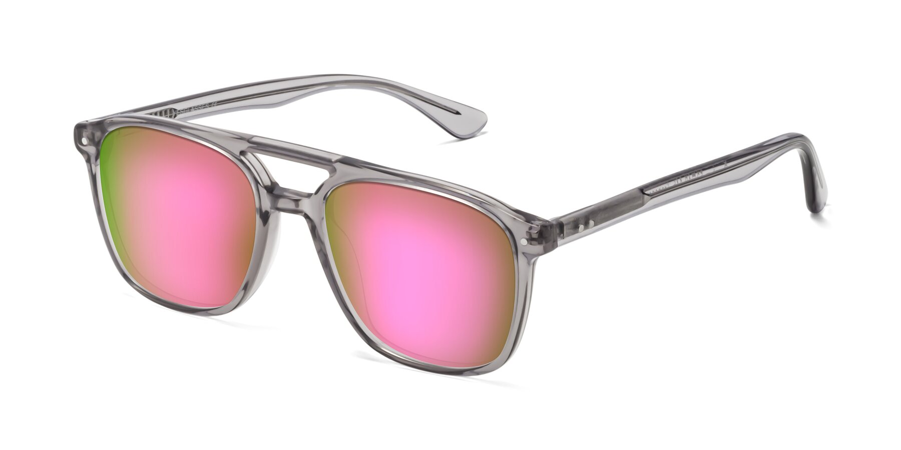 Angle of Quantum in Transprent Gray with Pink Mirrored Lenses
