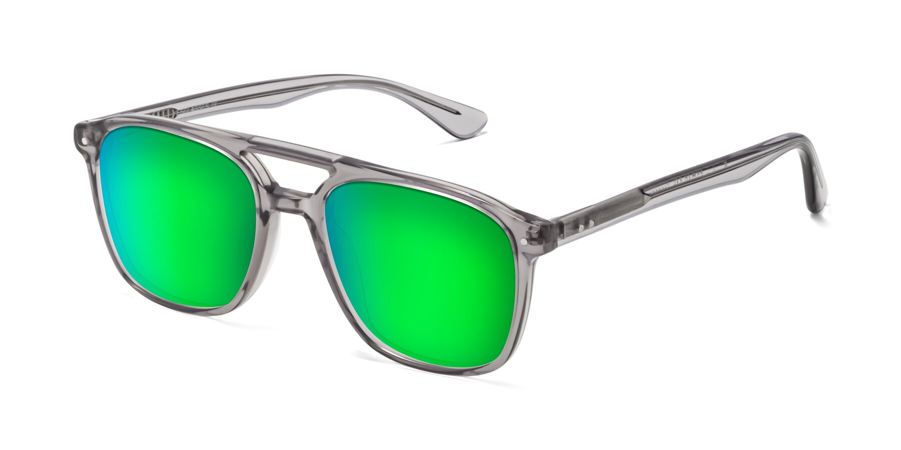 Angle of Quantum in Transprent Gray with Green Mirrored Lenses