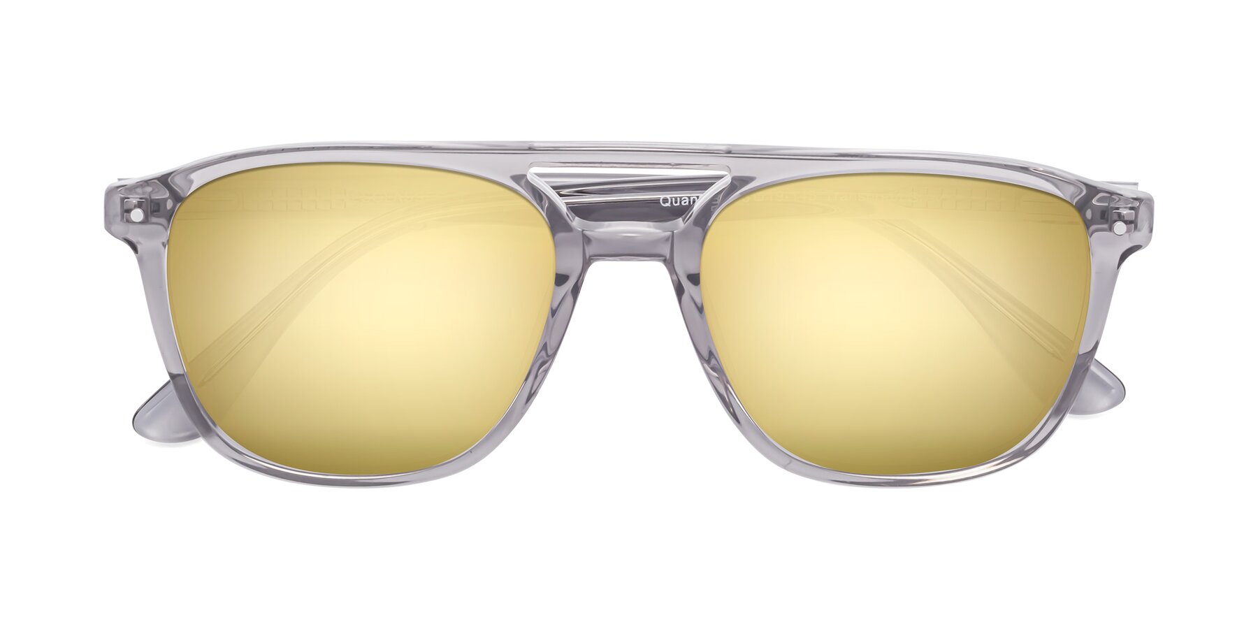 Folded Front of Quantum in Transprent Gray with Gold Mirrored Lenses