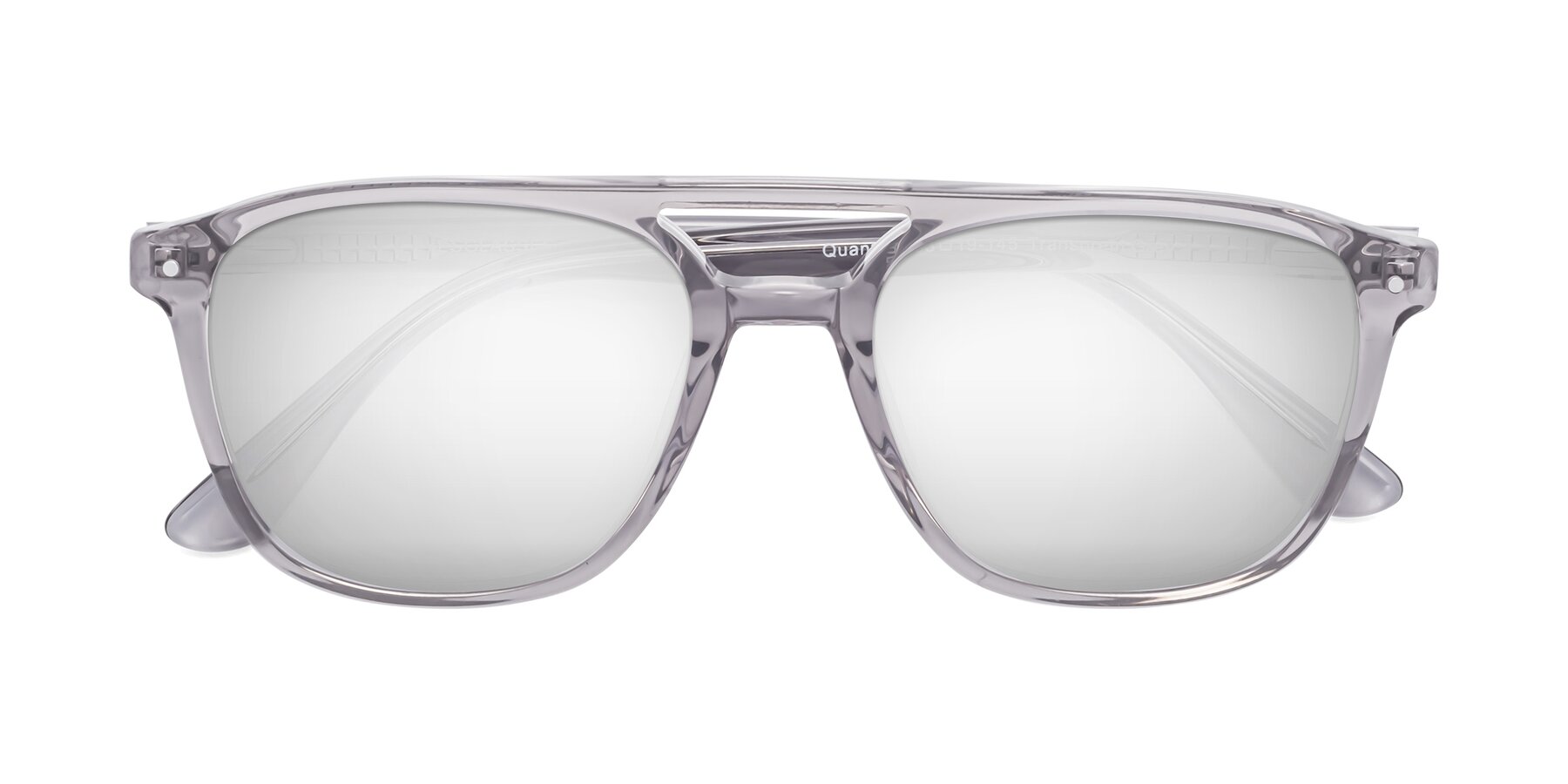Folded Front of Quantum in Transprent Gray with Silver Mirrored Lenses
