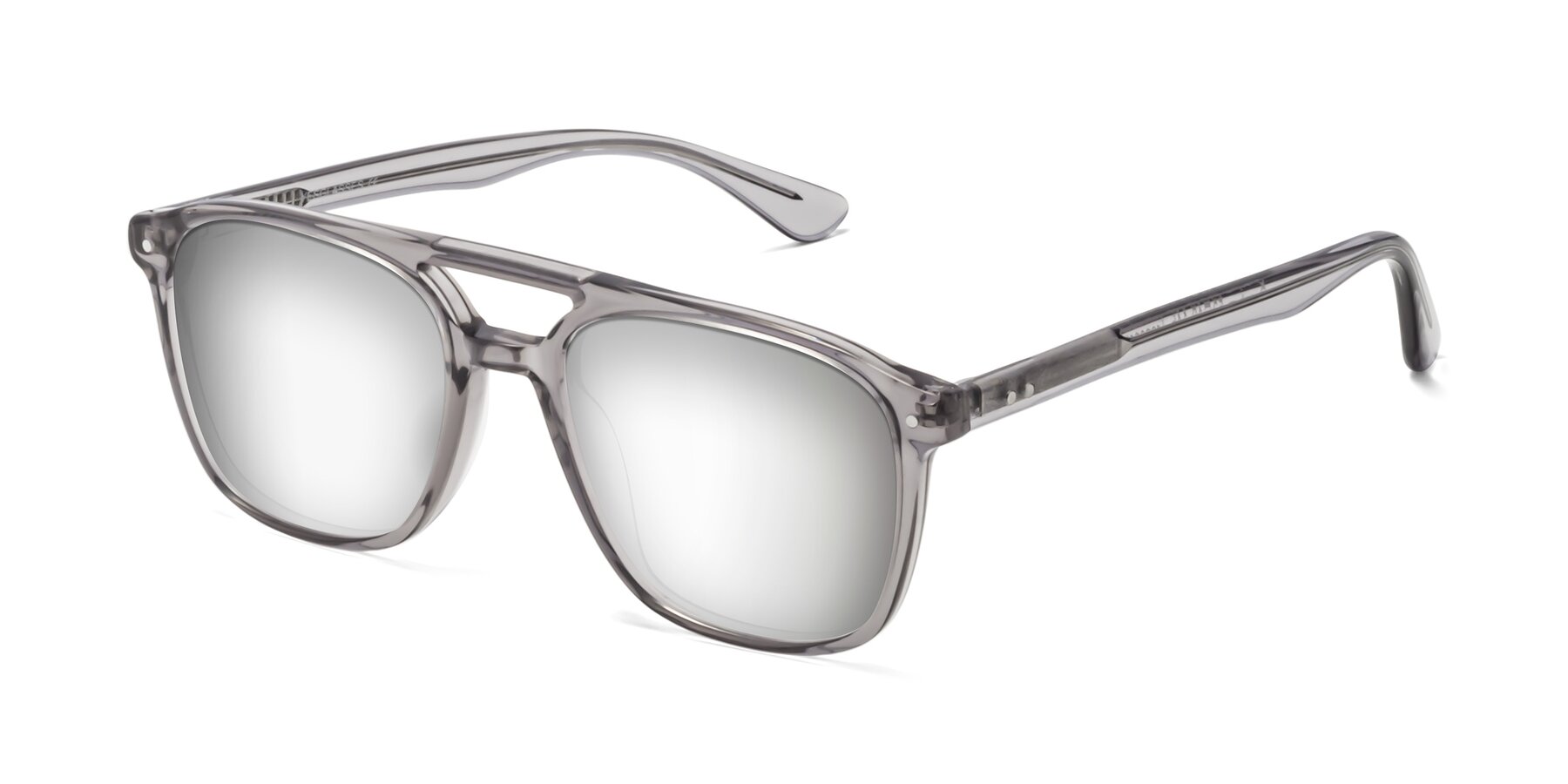 Angle of Quantum in Transprent Gray with Silver Mirrored Lenses