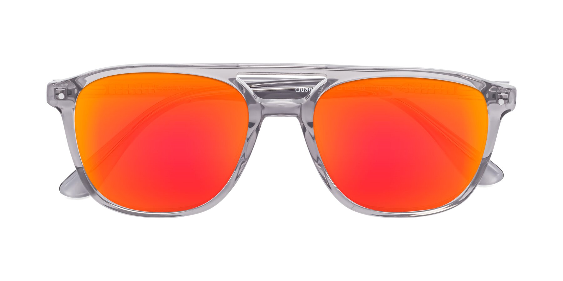 Folded Front of Quantum in Transprent Gray with Red Gold Mirrored Lenses