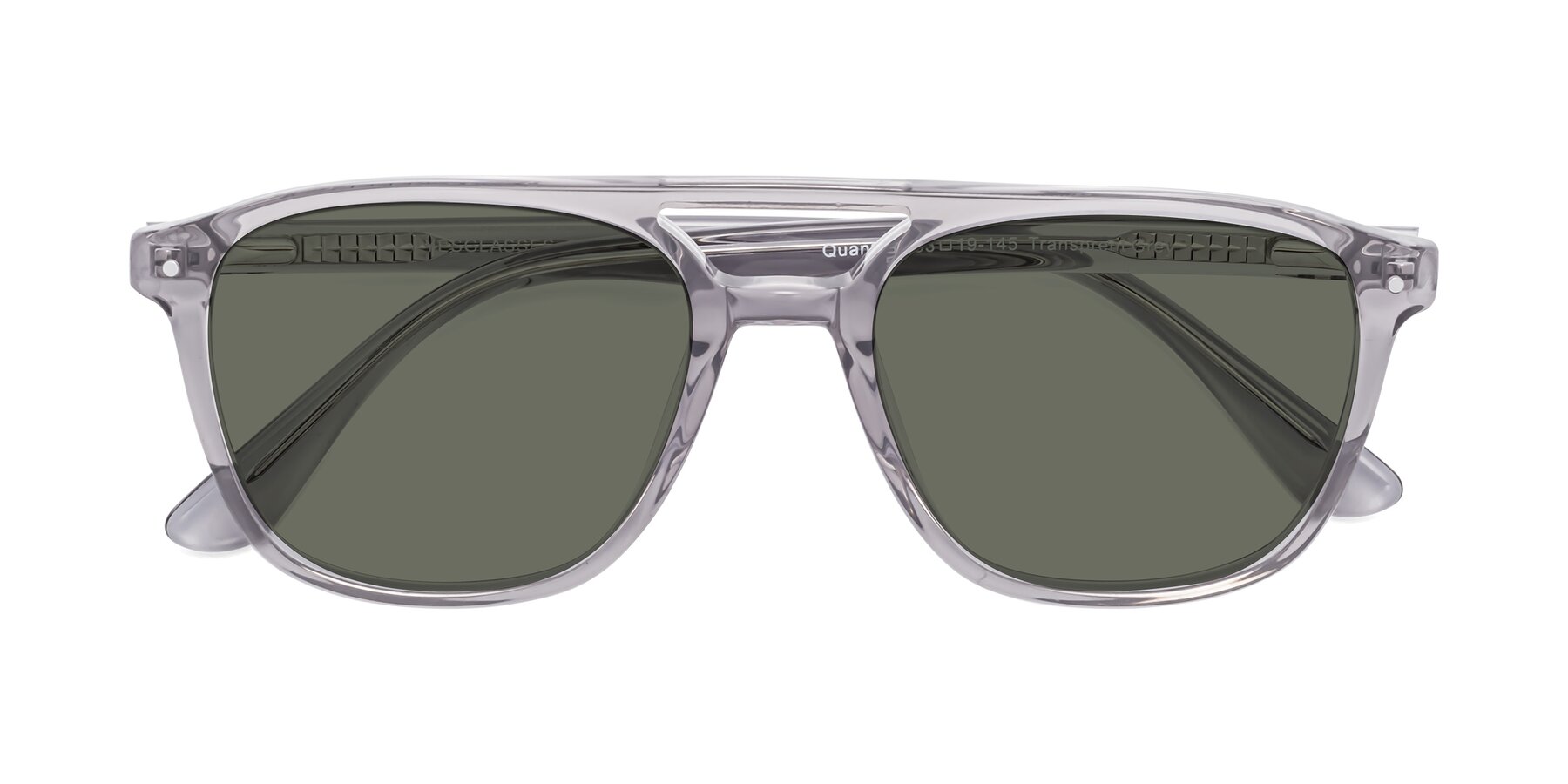 Folded Front of Quantum in Transprent Gray with Gray Polarized Lenses