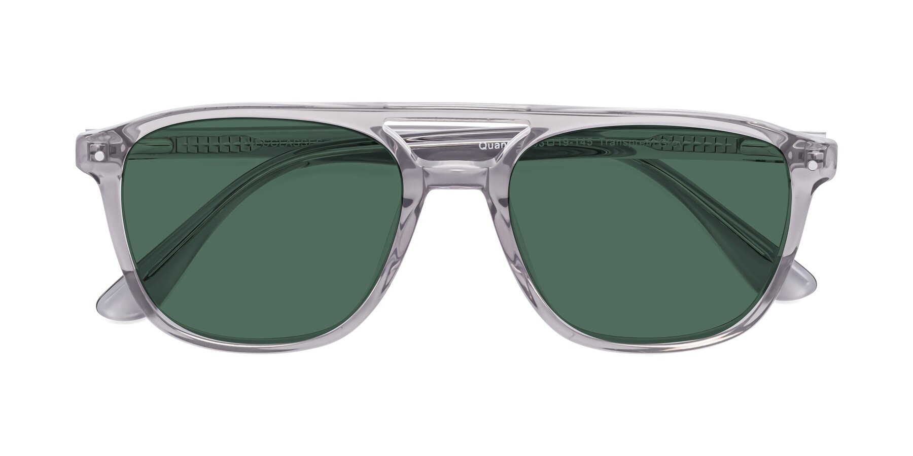 Folded Front of Quantum in Transprent Gray with Green Polarized Lenses