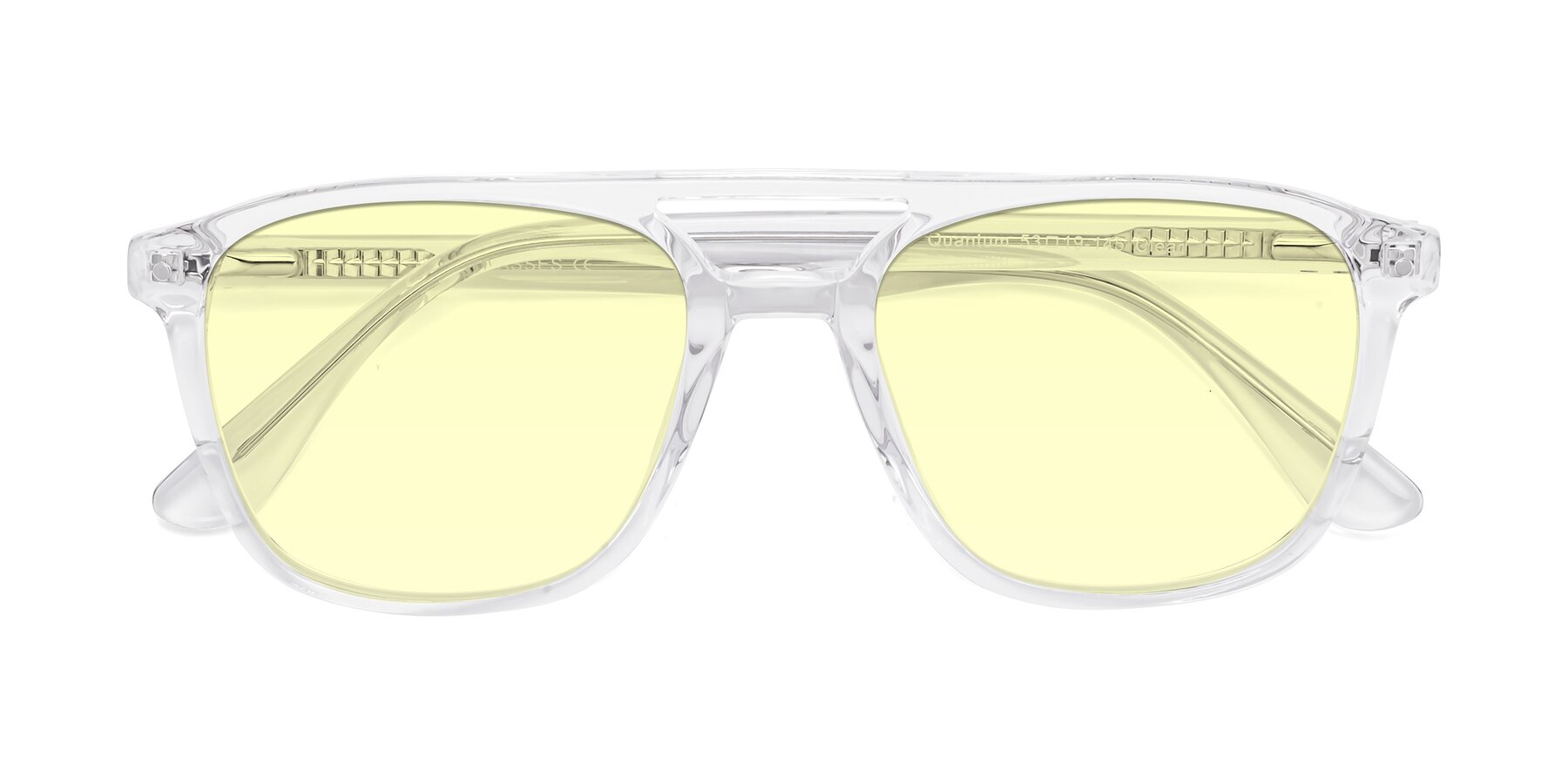 Folded Front of Quantum in Clear with Light Yellow Tinted Lenses