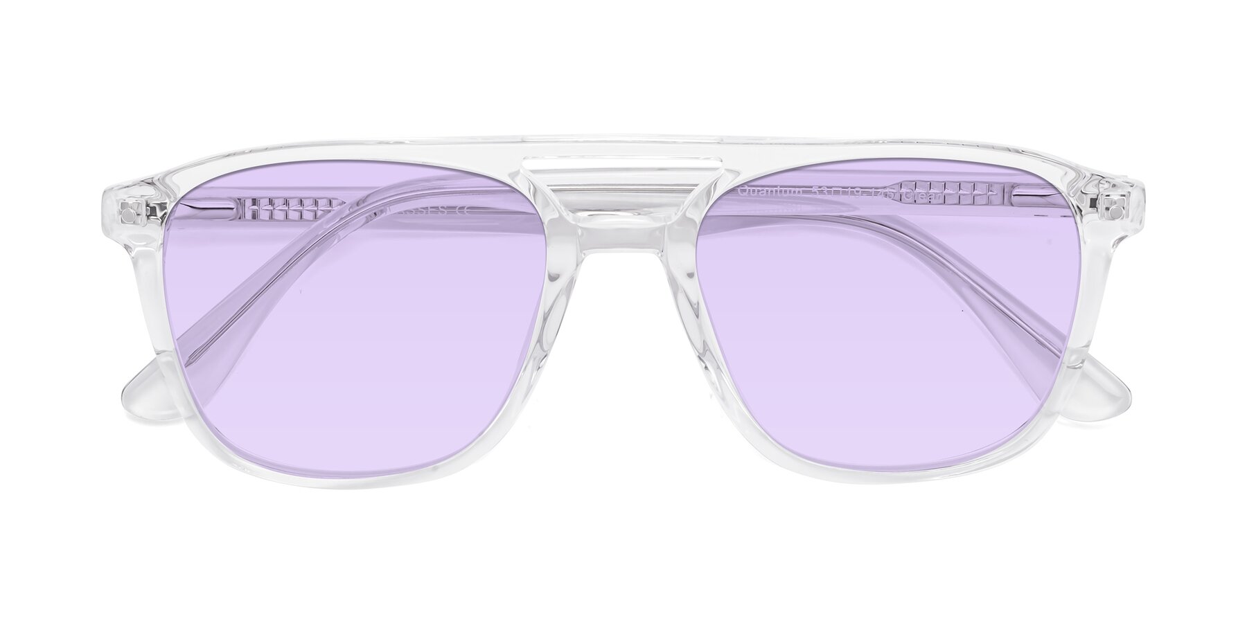 Folded Front of Quantum in Clear with Light Purple Tinted Lenses