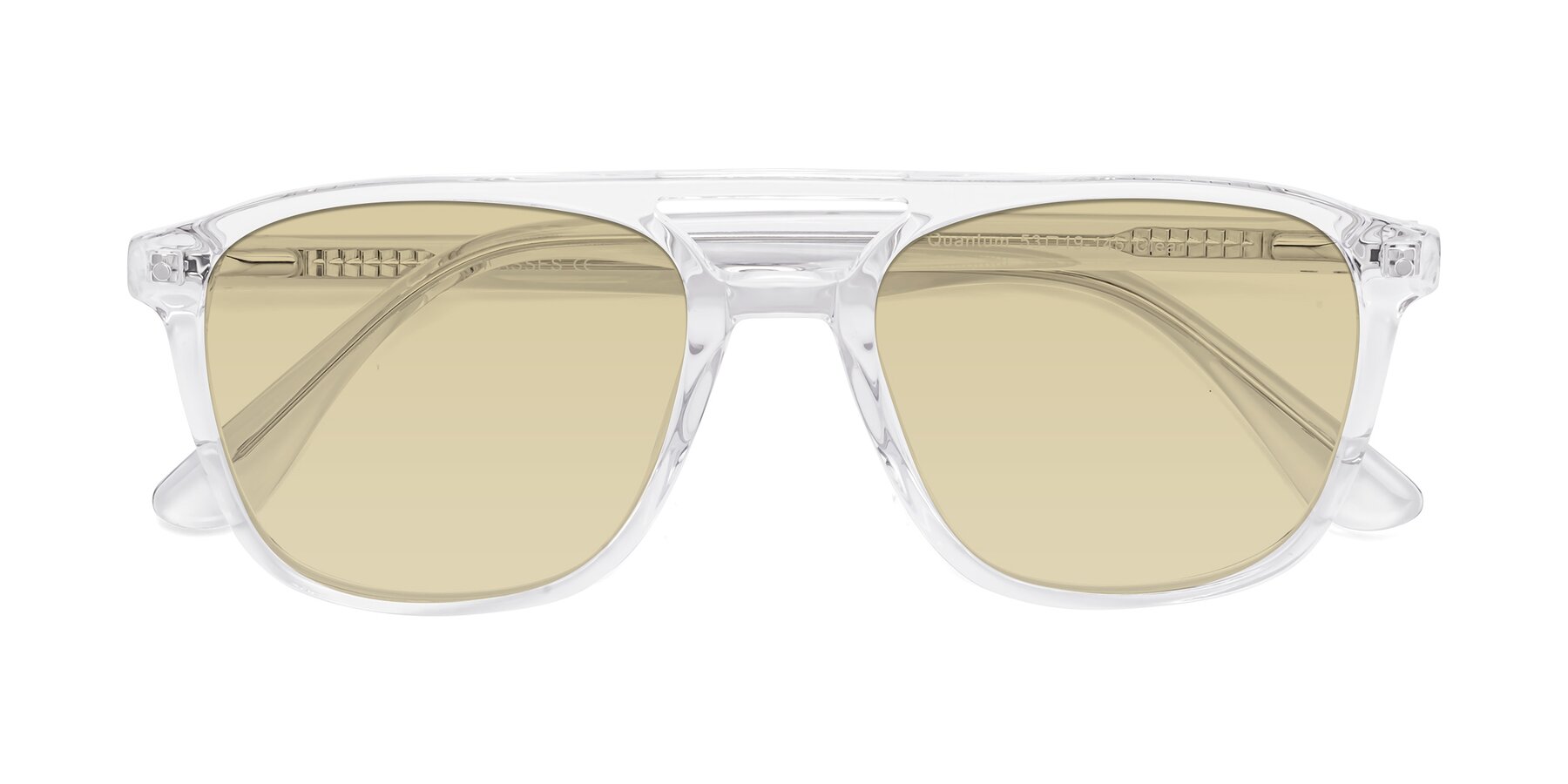 Folded Front of Quantum in Clear with Light Champagne Tinted Lenses