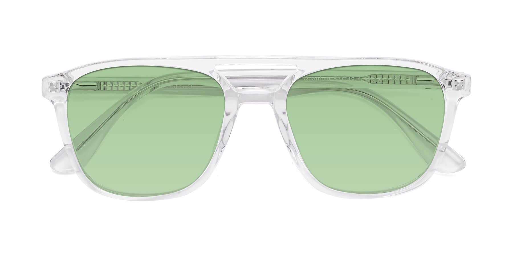 Folded Front of Quantum in Clear with Medium Green Tinted Lenses
