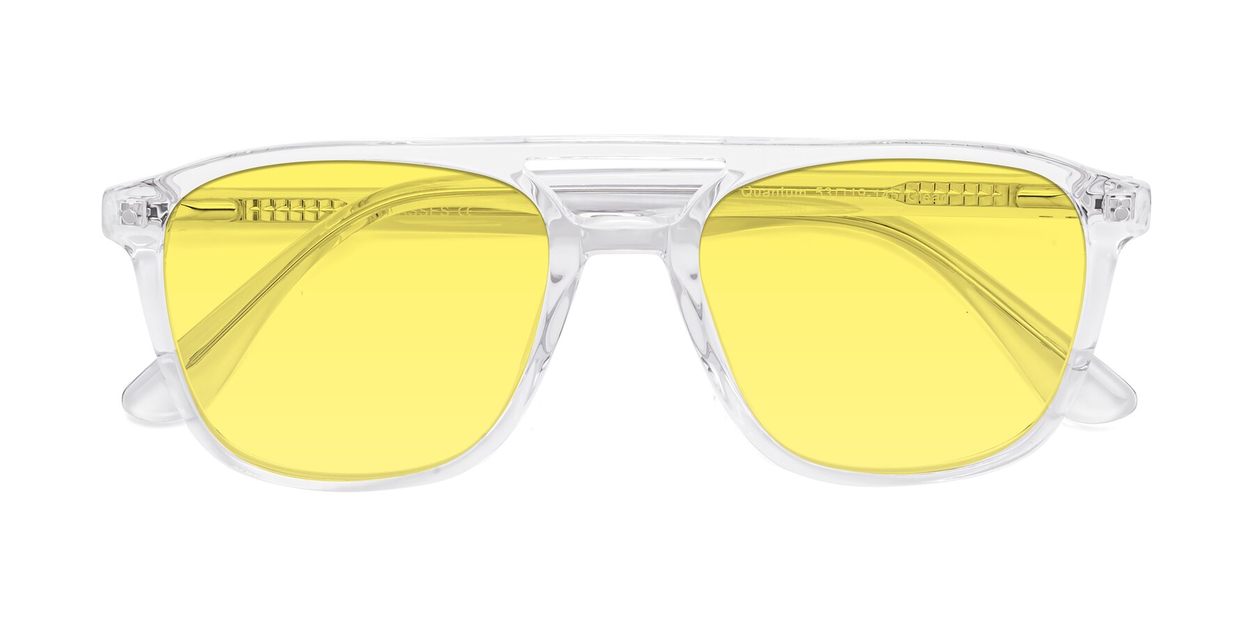 Folded Front of Quantum in Clear with Medium Yellow Tinted Lenses