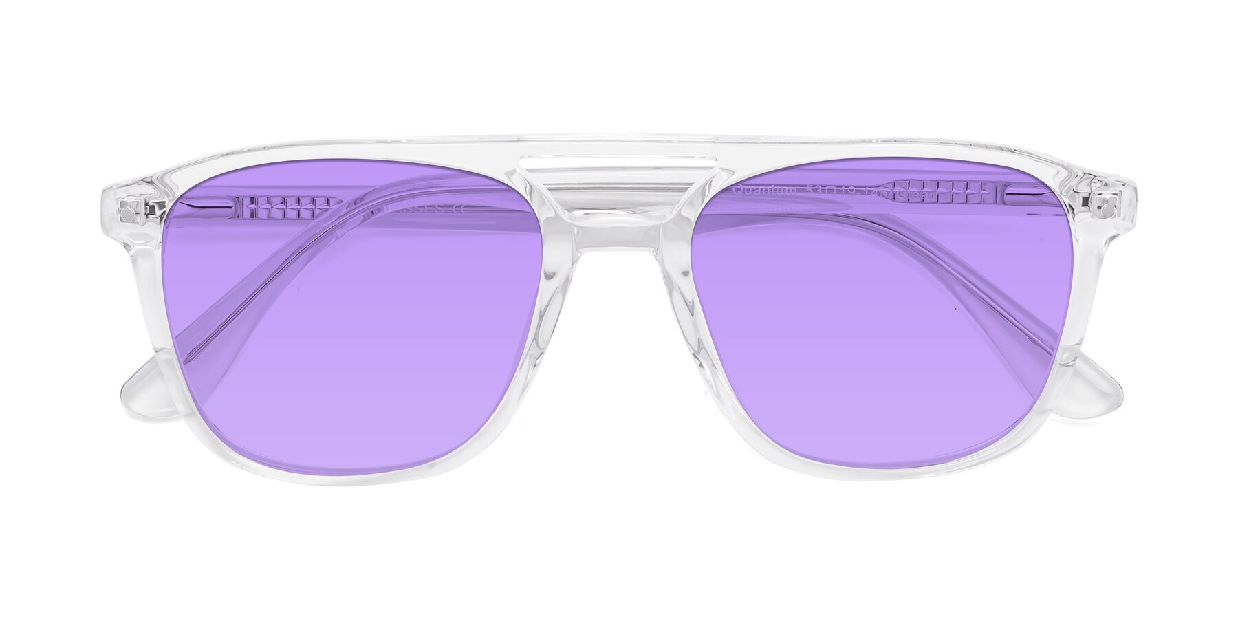 Folded Front of Quantum in Clear with Medium Purple Tinted Lenses