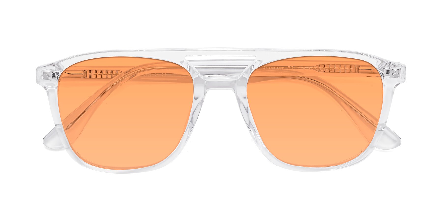Folded Front of Quantum in Clear with Medium Orange Tinted Lenses