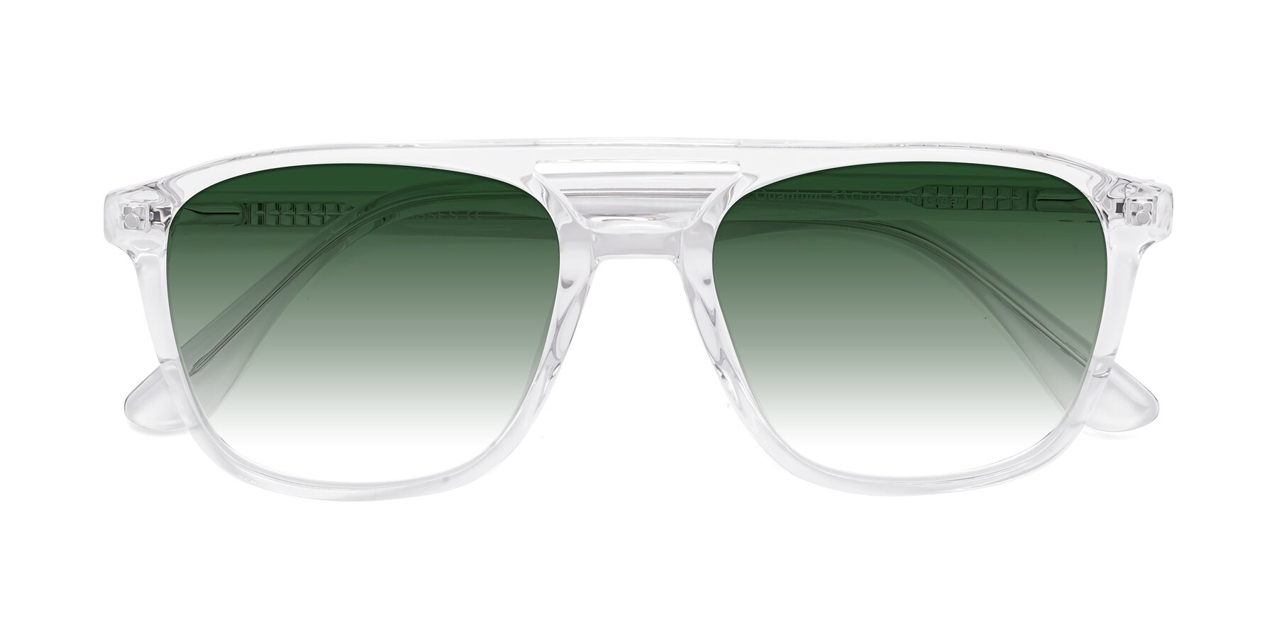 Folded Front of Quantum in Clear with Green Gradient Lenses