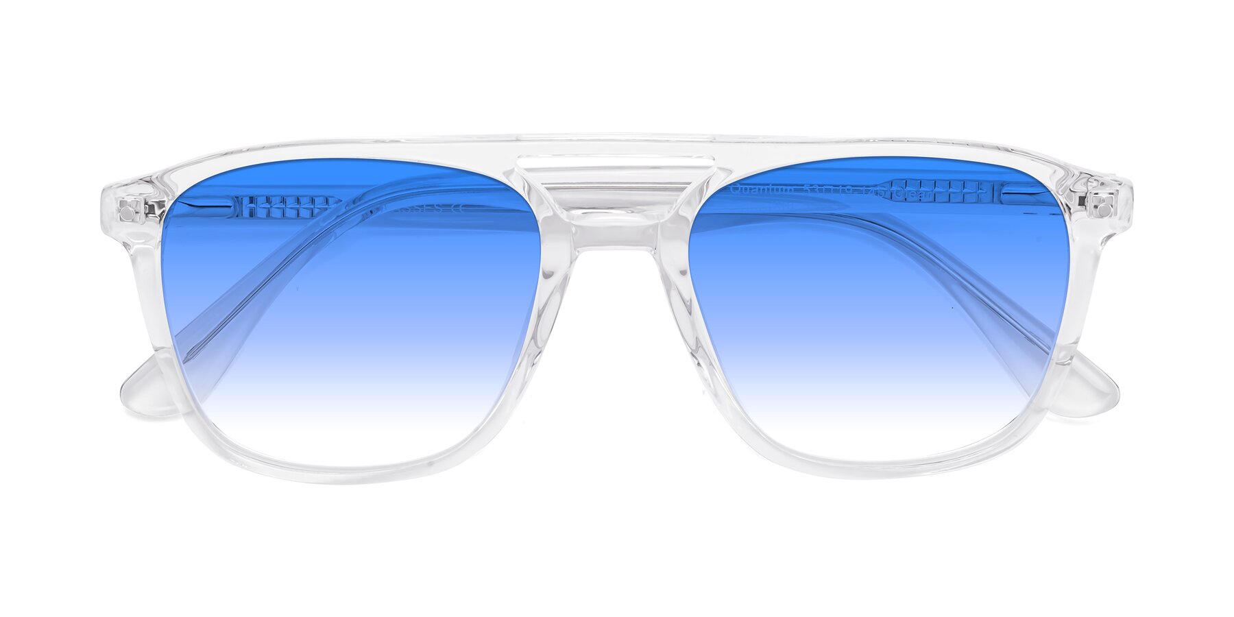 Folded Front of Quantum in Clear with Blue Gradient Lenses