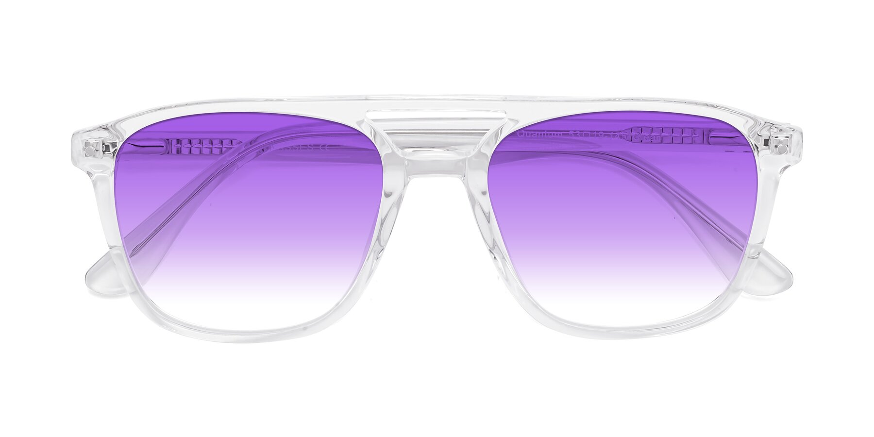 Folded Front of Quantum in Clear with Purple Gradient Lenses