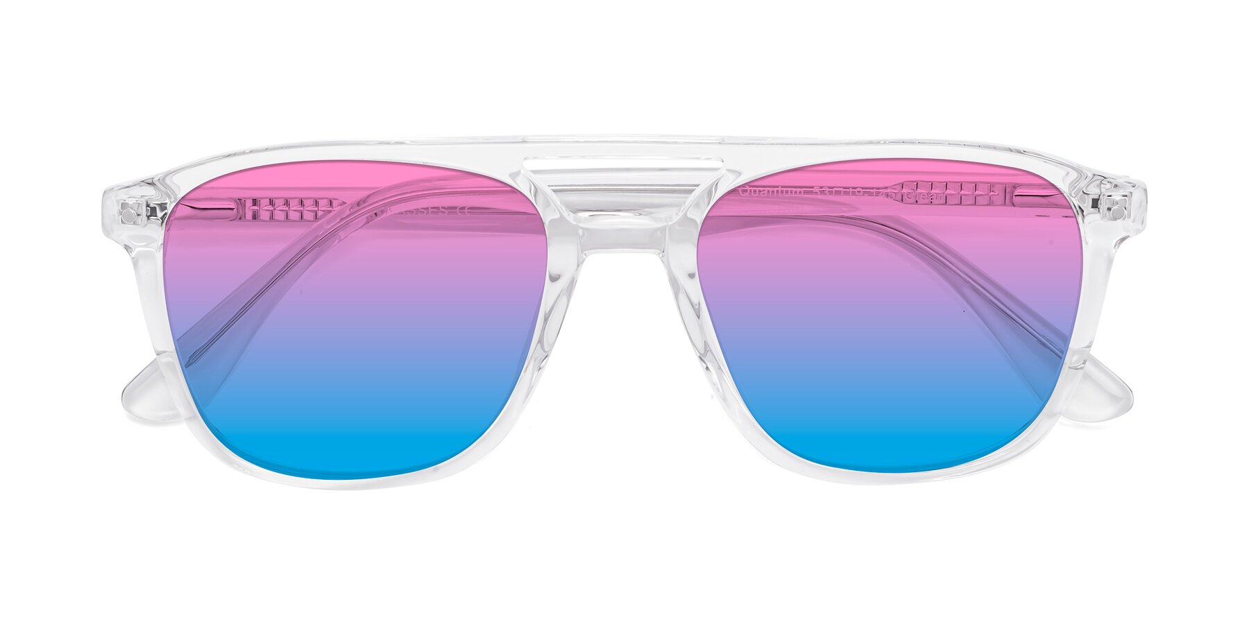 Folded Front of Quantum in Clear with Pink / Blue Gradient Lenses