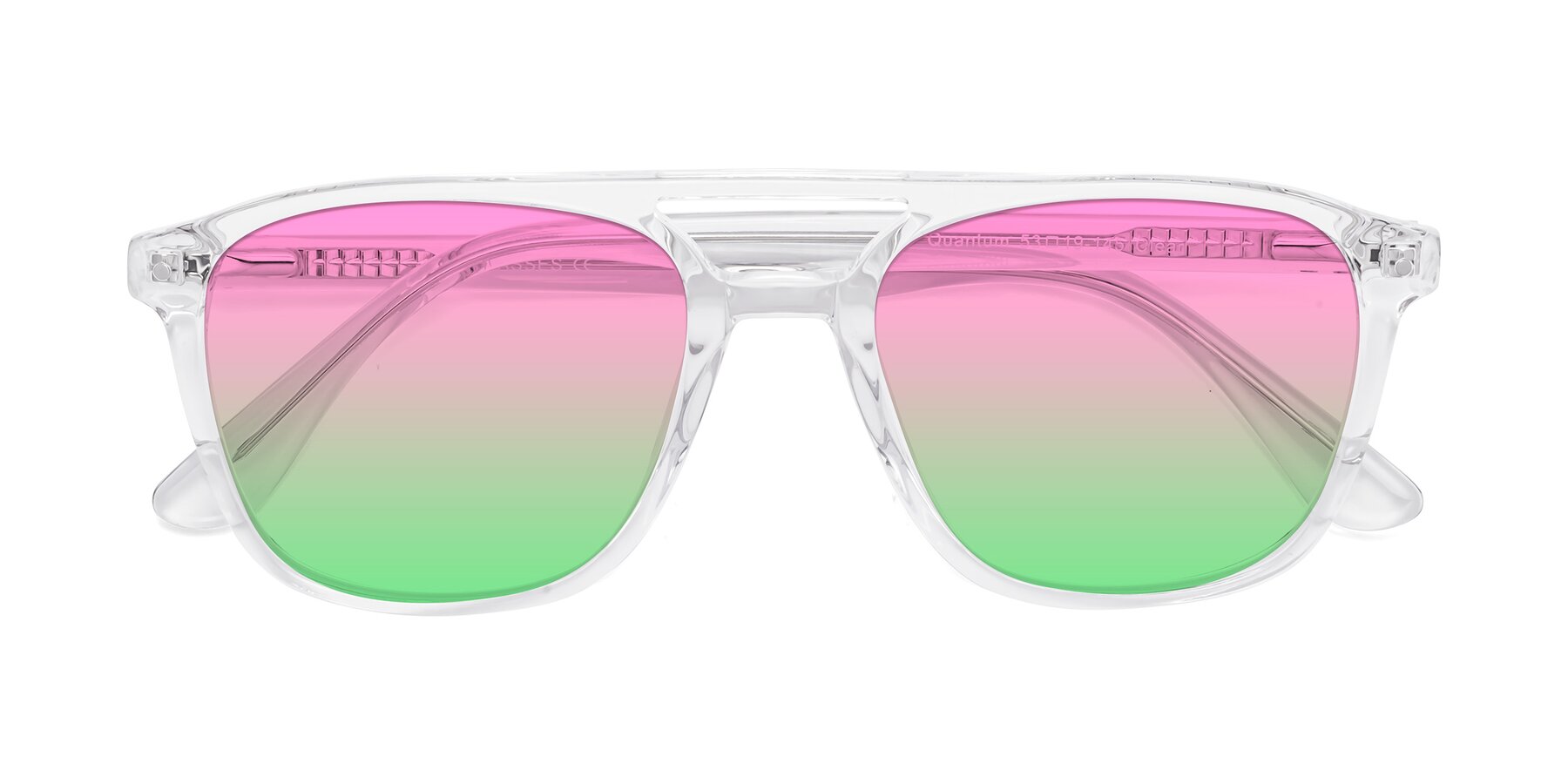 Folded Front of Quantum in Clear with Pink / Green Gradient Lenses