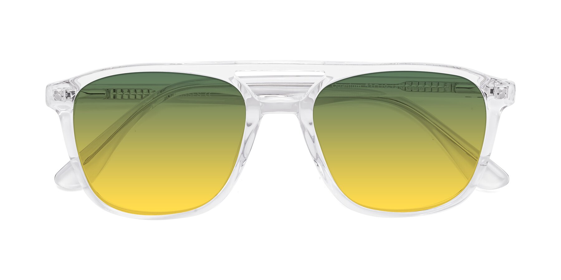 Folded Front of Quantum in Clear with Green / Yellow Gradient Lenses