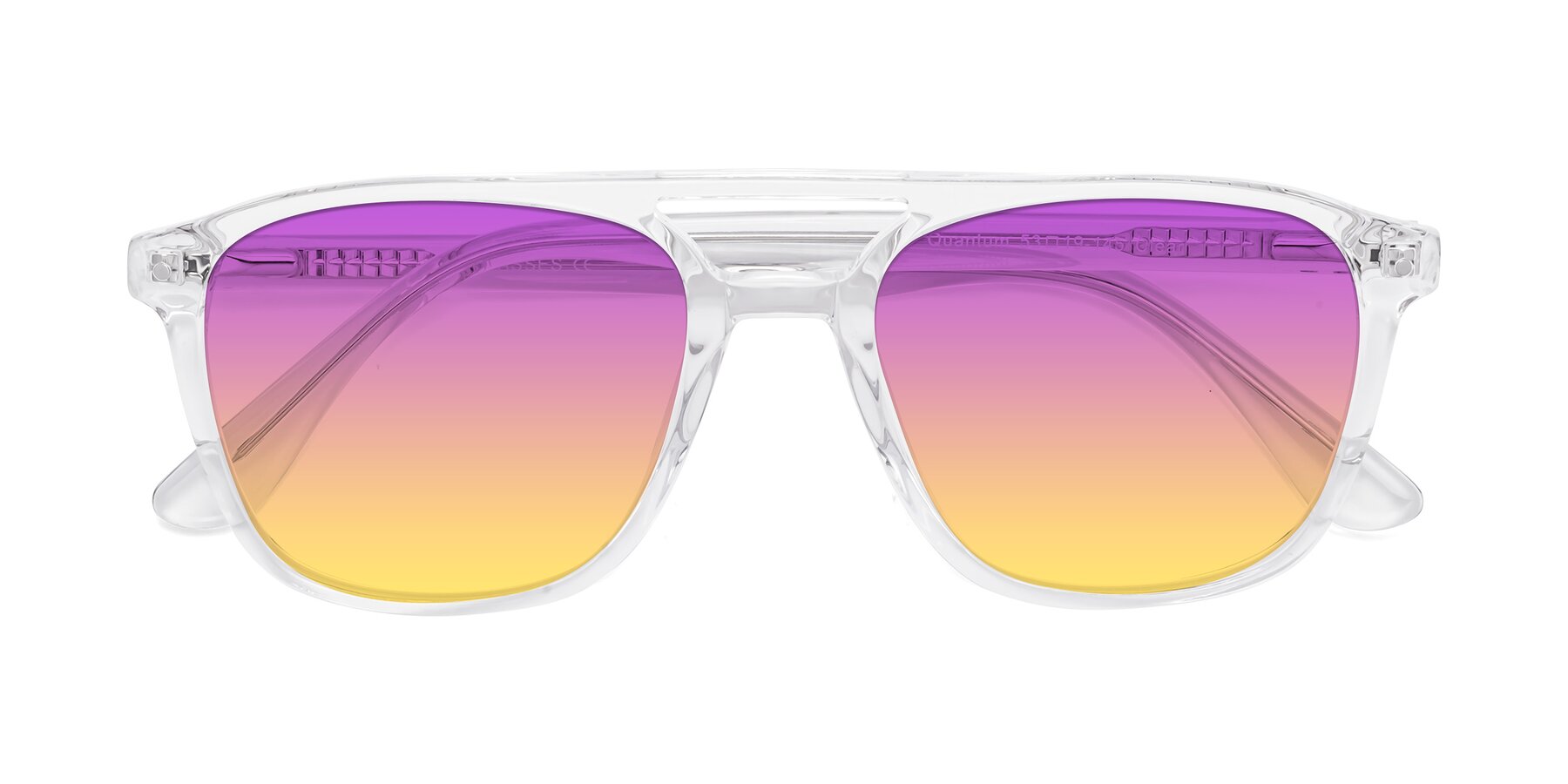 Folded Front of Quantum in Clear with Purple / Yellow Gradient Lenses