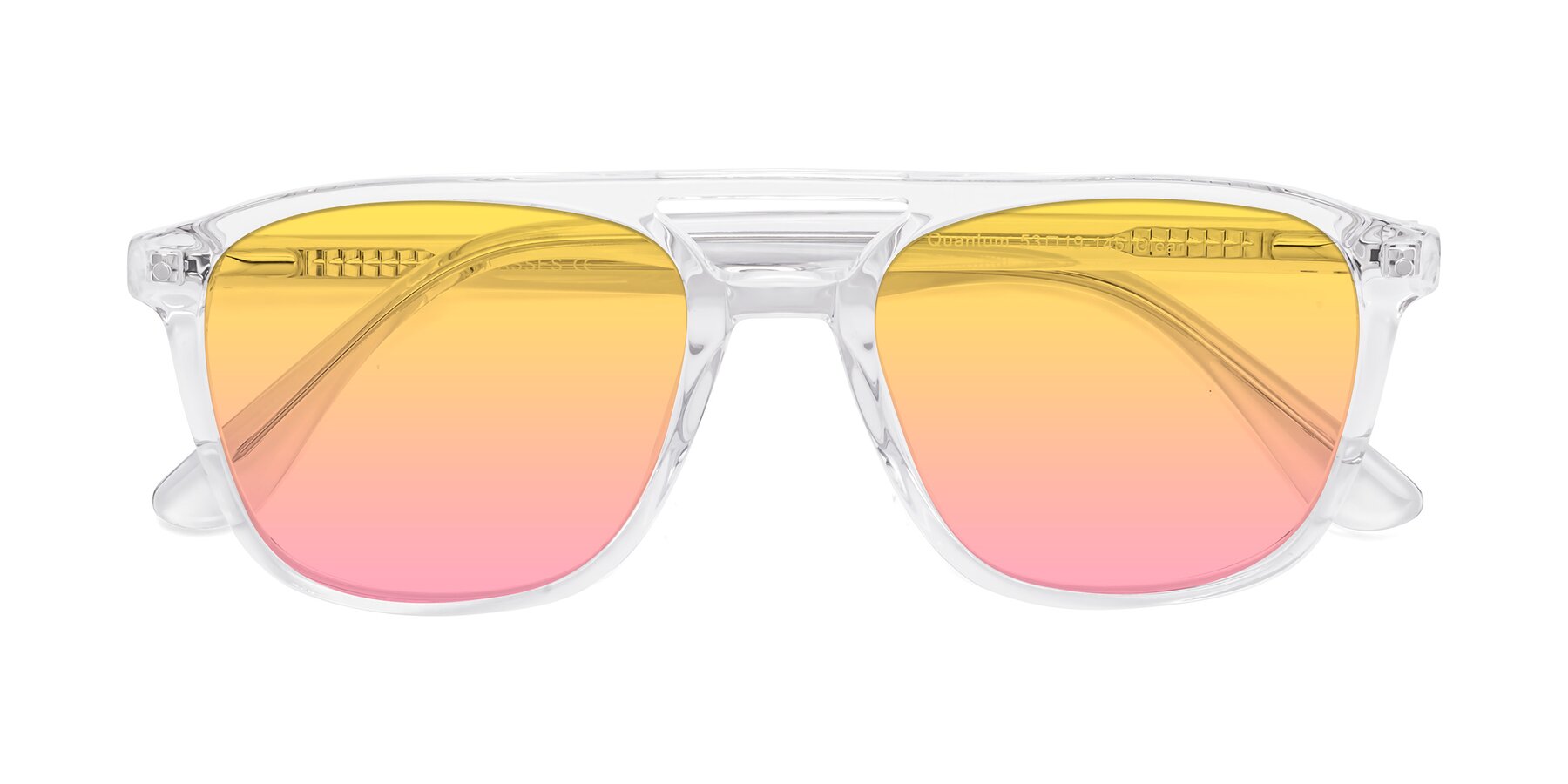 Folded Front of Quantum in Clear with Yellow / Pink Gradient Lenses