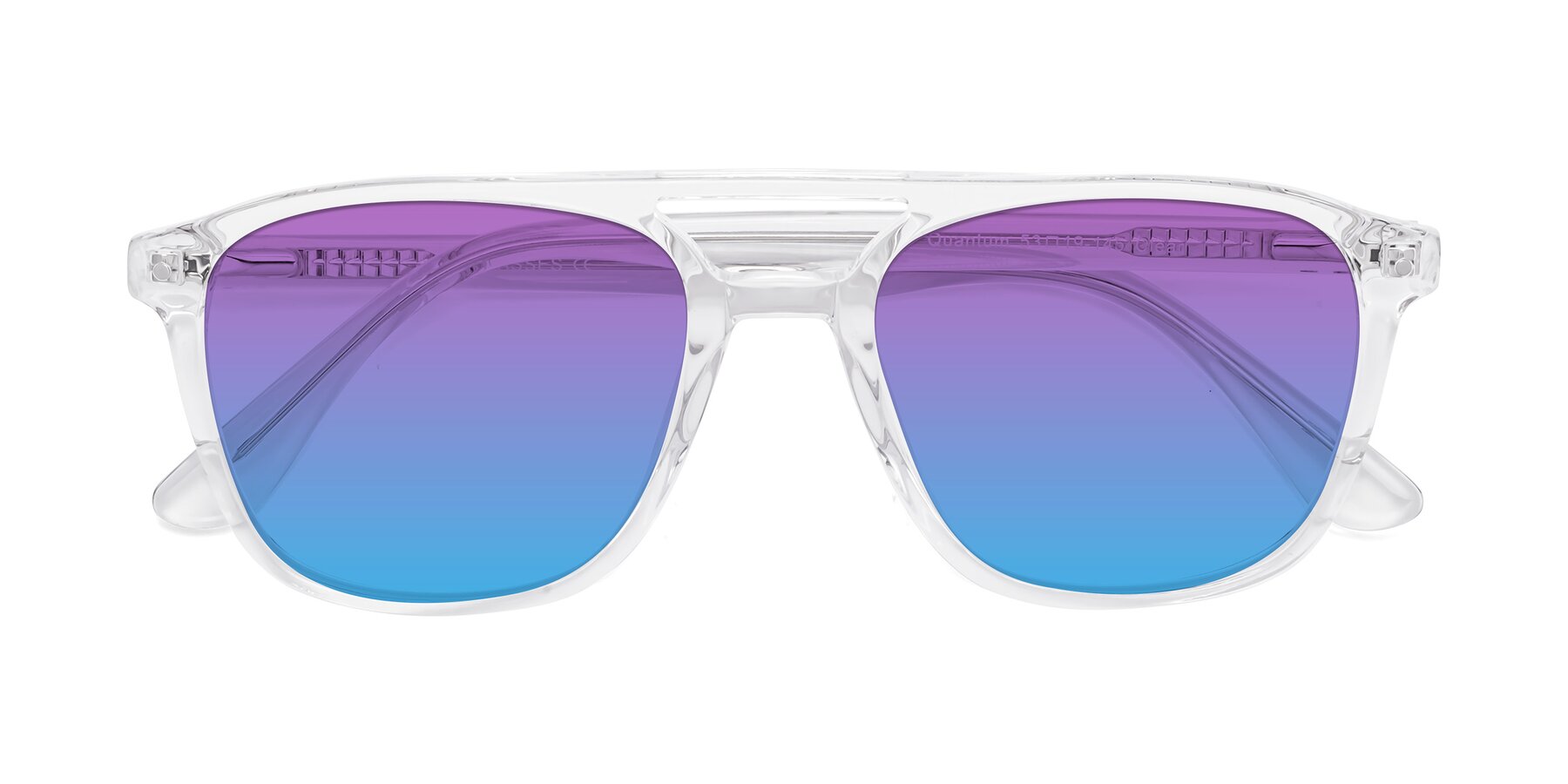 Folded Front of Quantum in Clear with Purple / Blue Gradient Lenses