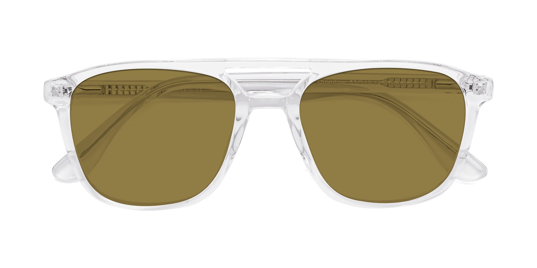 Folded Front of Quantum in Clear with Brown Polarized Lenses
