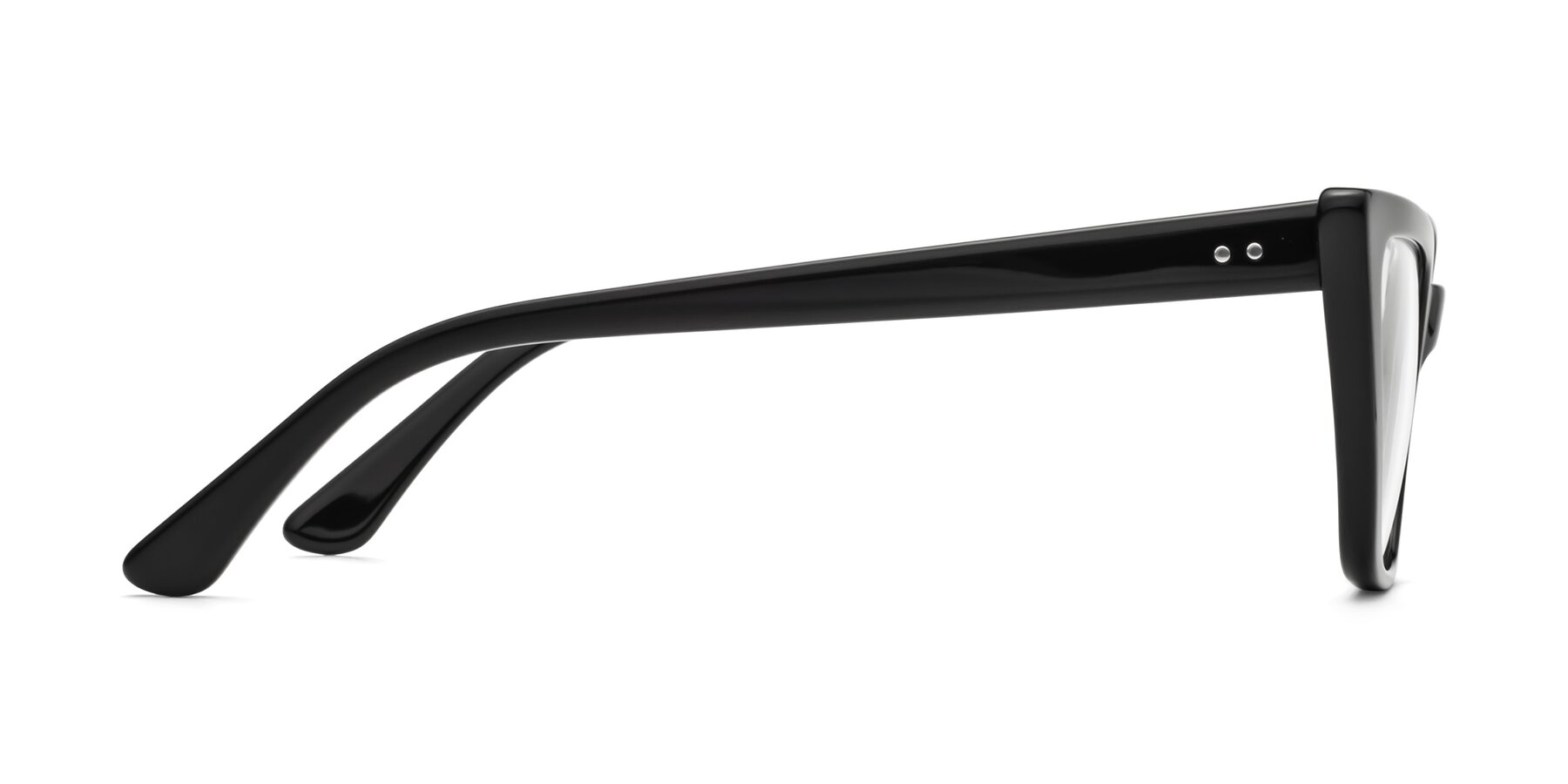 Side of Bowtie in Black with Clear Reading Eyeglass Lenses