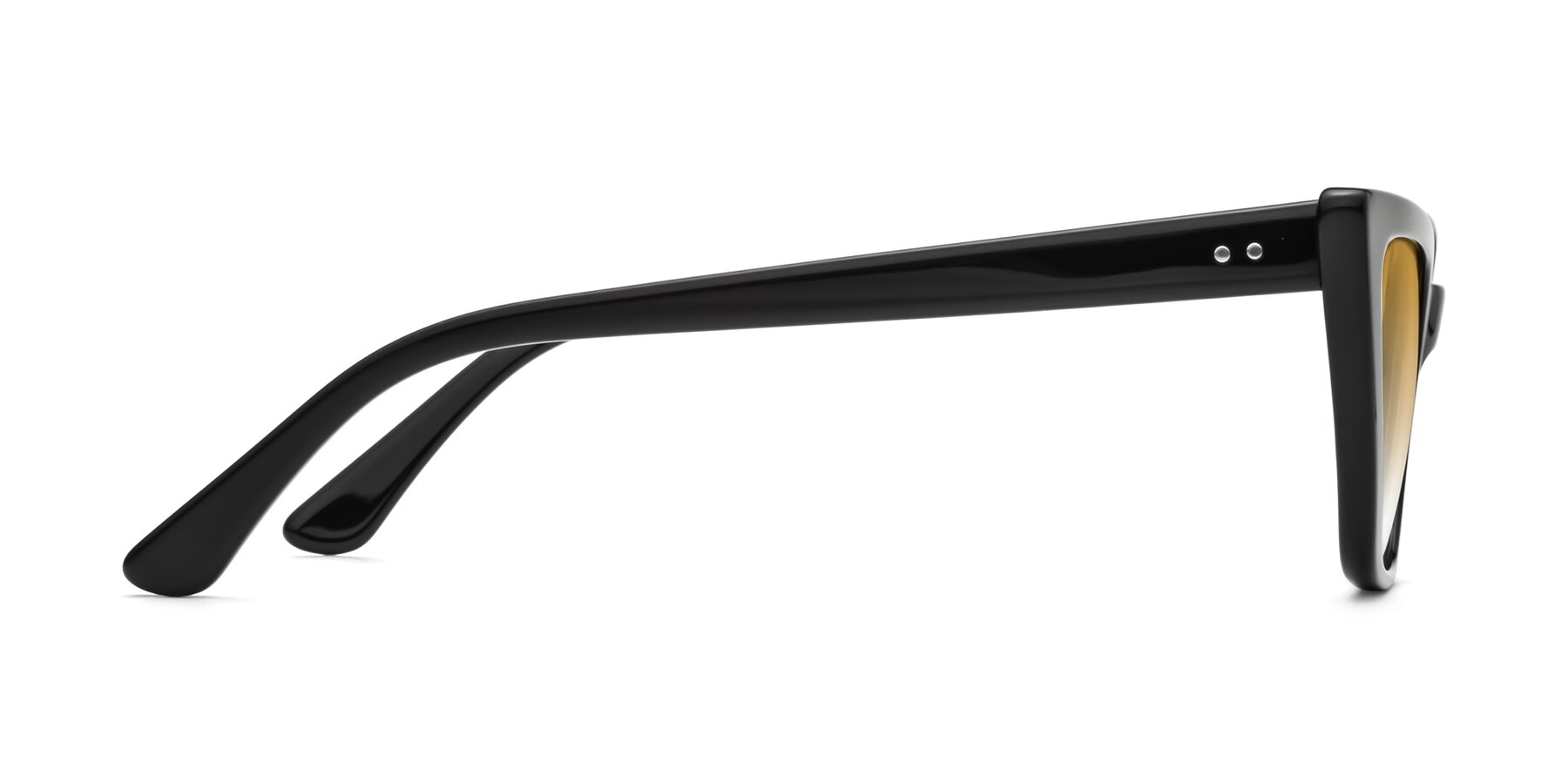 Side of Bowtie in Black with Champagne Gradient Lenses