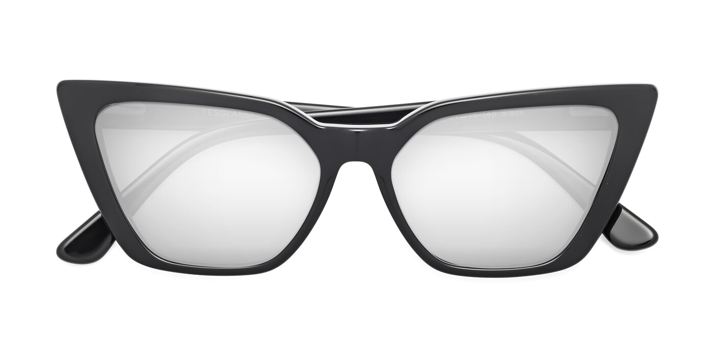 Bowtie - Black Flash Mirrored Sunglasses