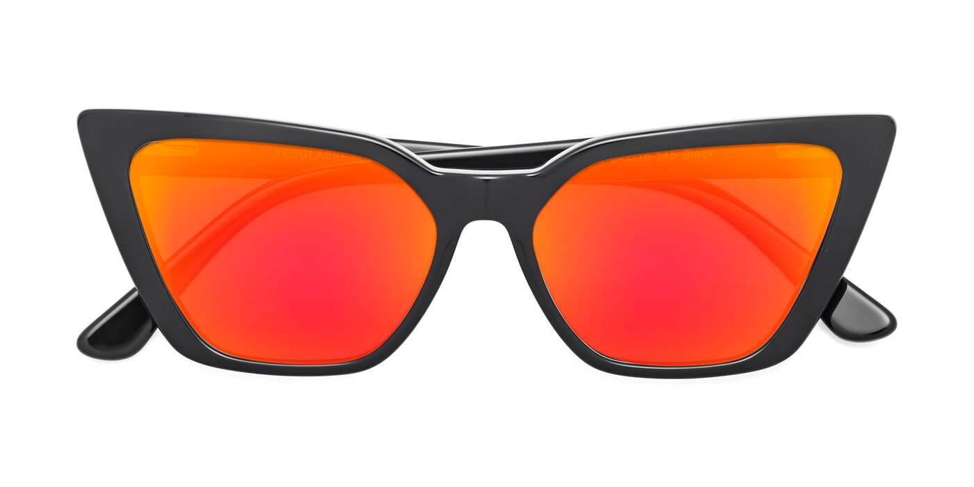 Bowtie - Black Flash Mirrored Sunglasses