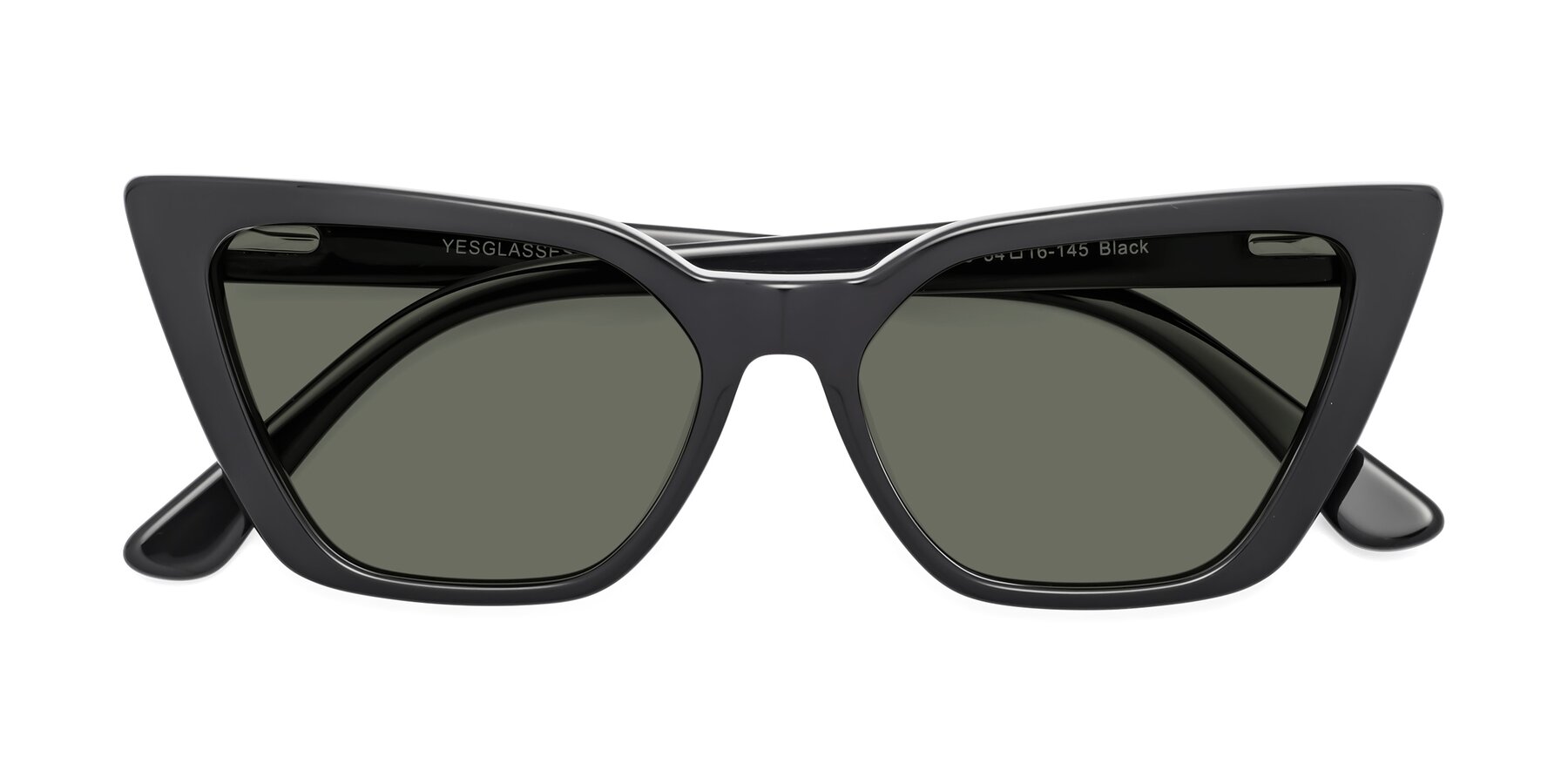 Folded Front of Bowtie in Black with Gray Polarized Lenses