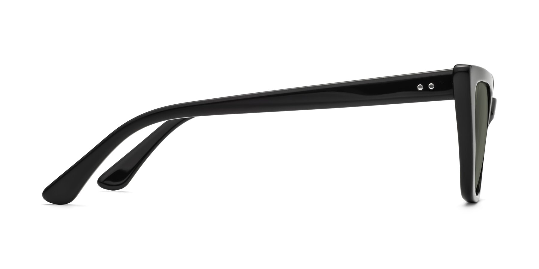 Side of Bowtie in Black with Gray Polarized Lenses