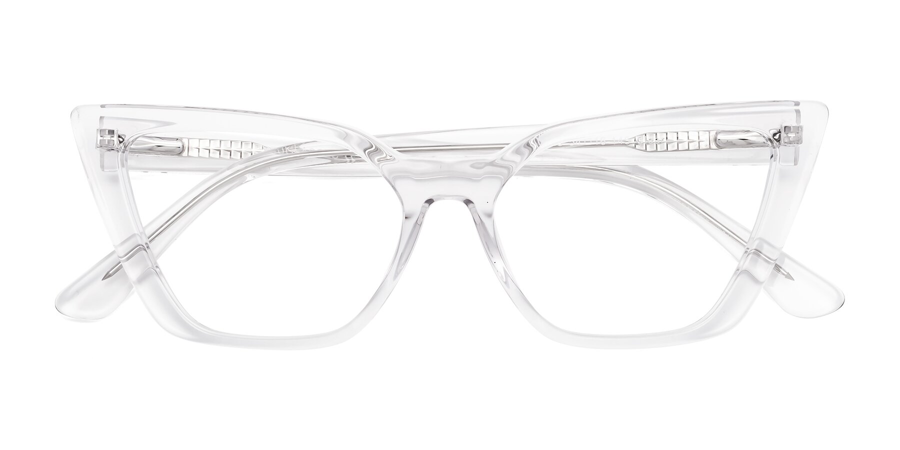 Folded Front of Bowtie in Clear with Clear Eyeglass Lenses