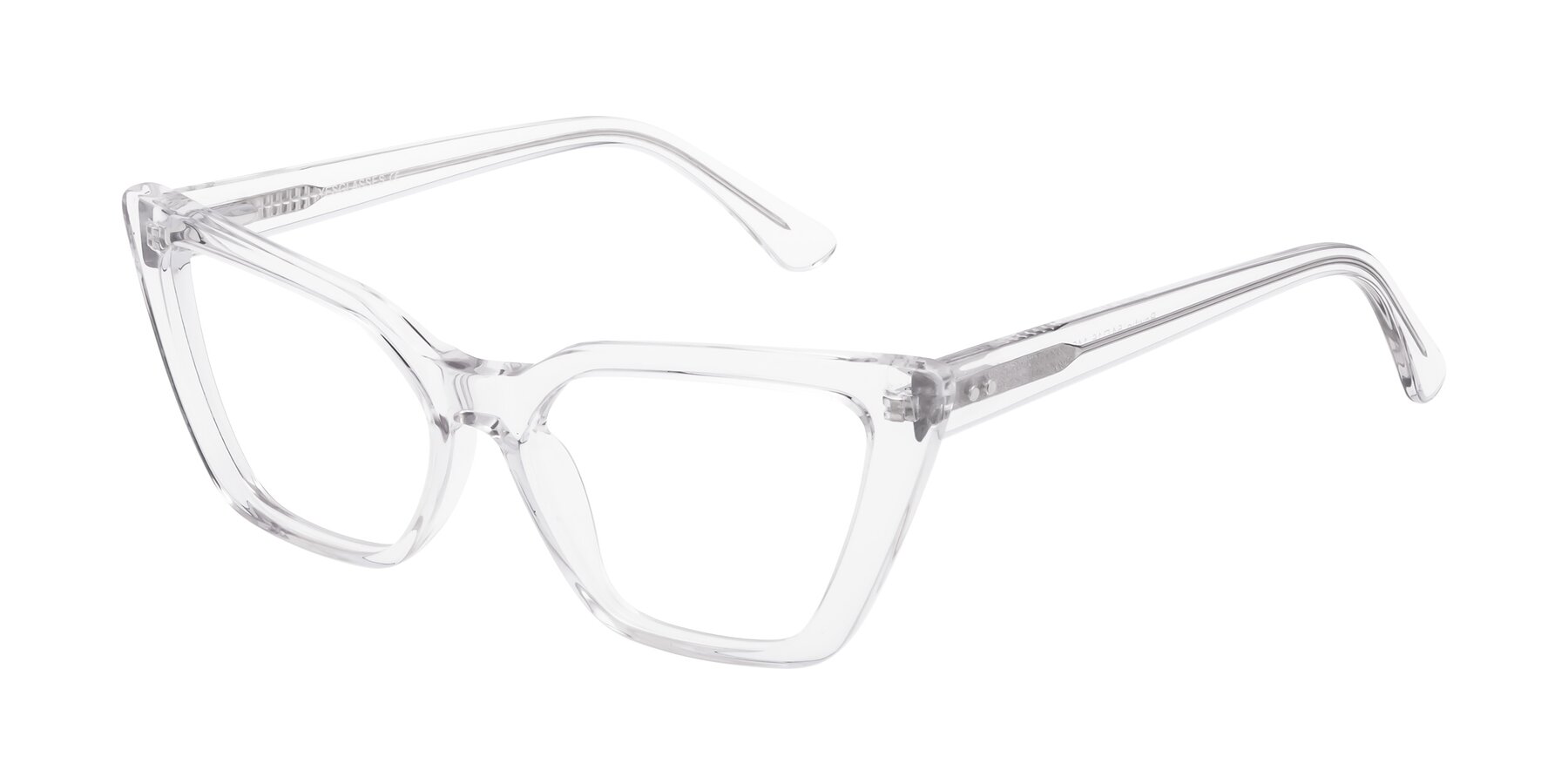 Angle of Bowtie in Clear with Clear Eyeglass Lenses