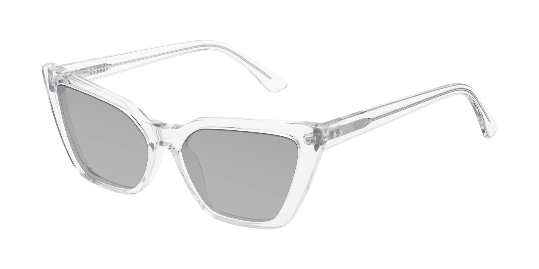 Angle of Bowtie in Clear with Light Gray Tinted Lenses