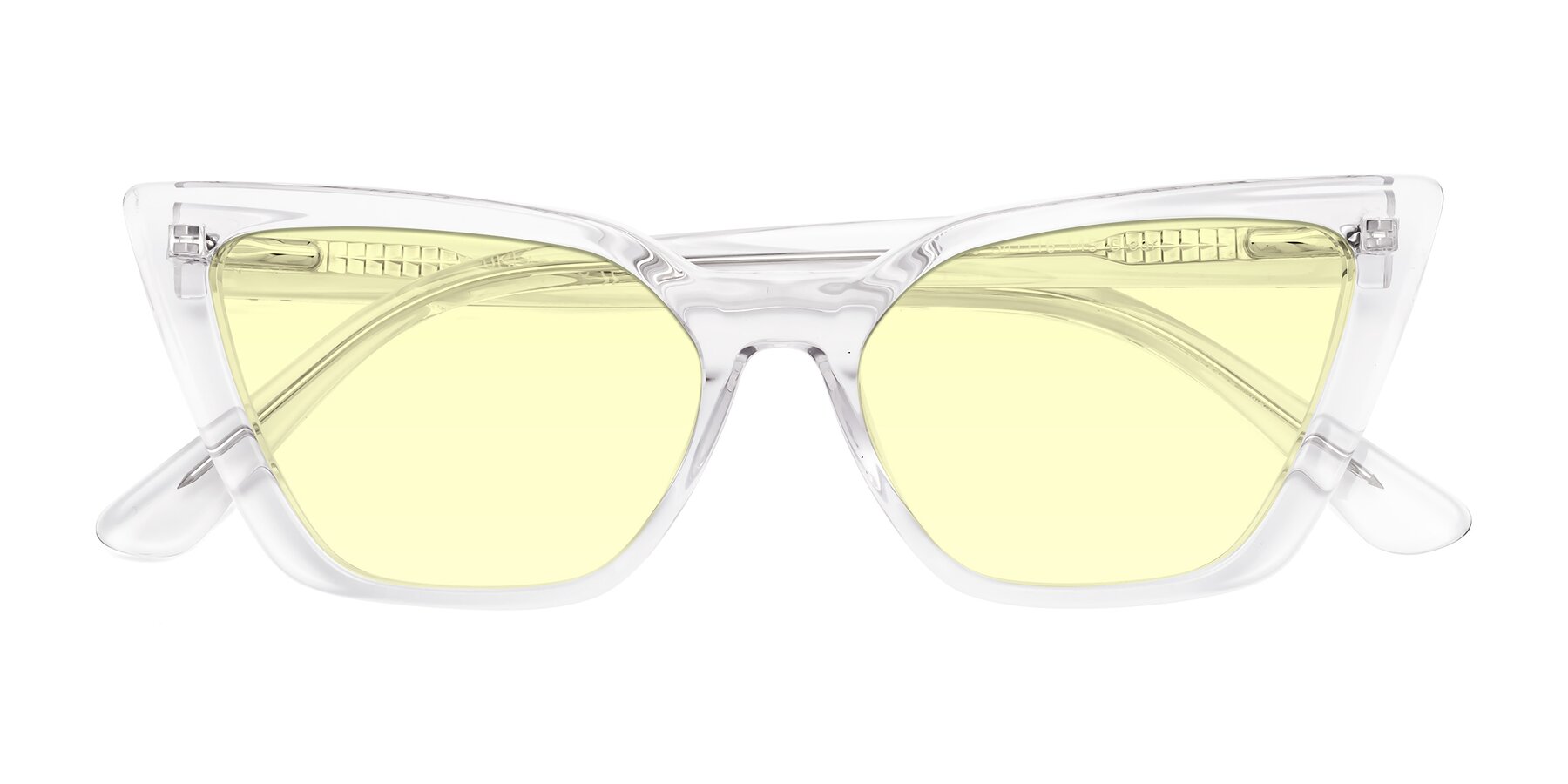 Folded Front of Bowtie in Clear with Light Yellow Tinted Lenses