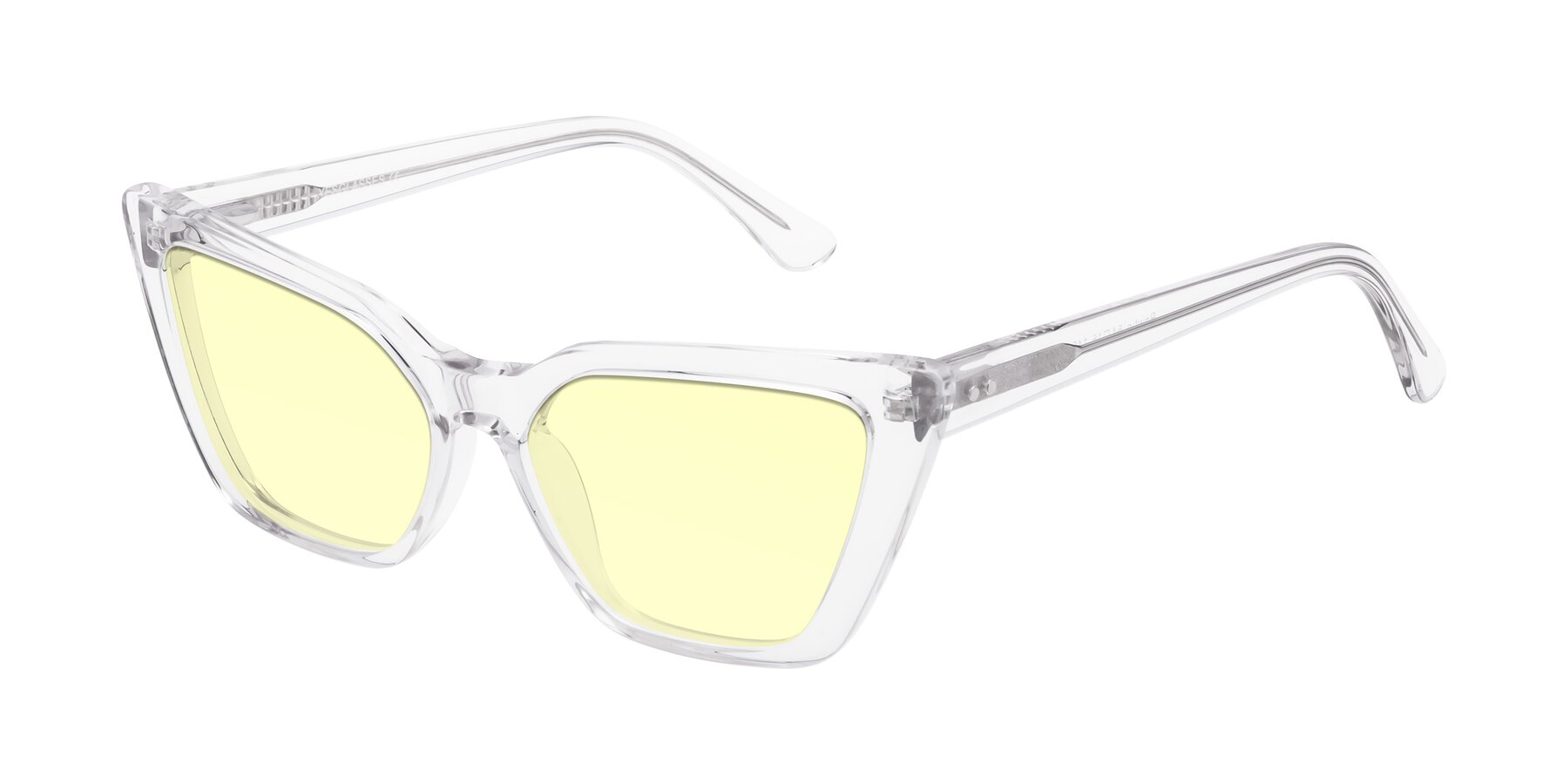 Angle of Bowtie in Clear with Light Yellow Tinted Lenses
