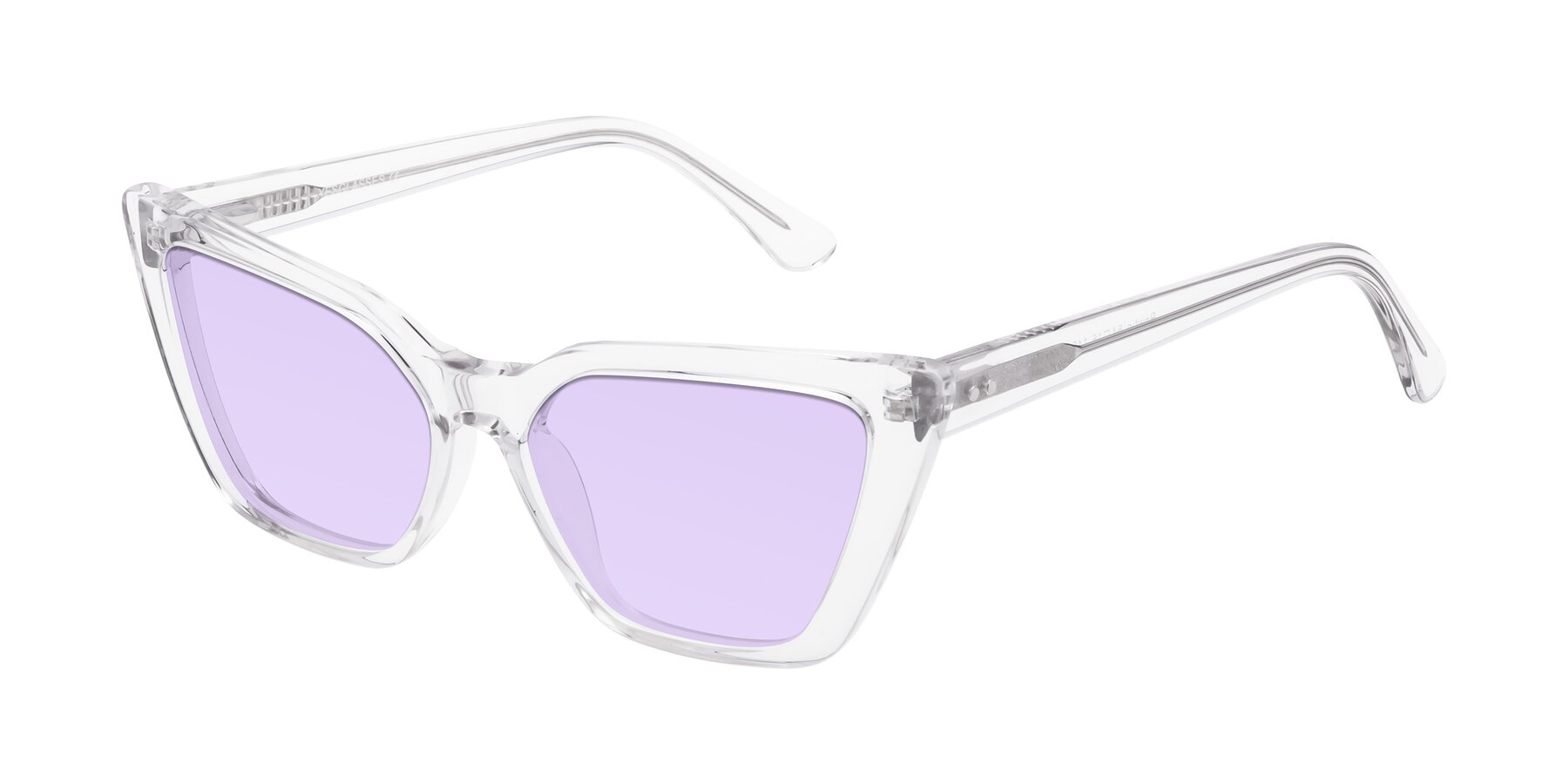 Angle of Bowtie in Clear with Light Purple Tinted Lenses