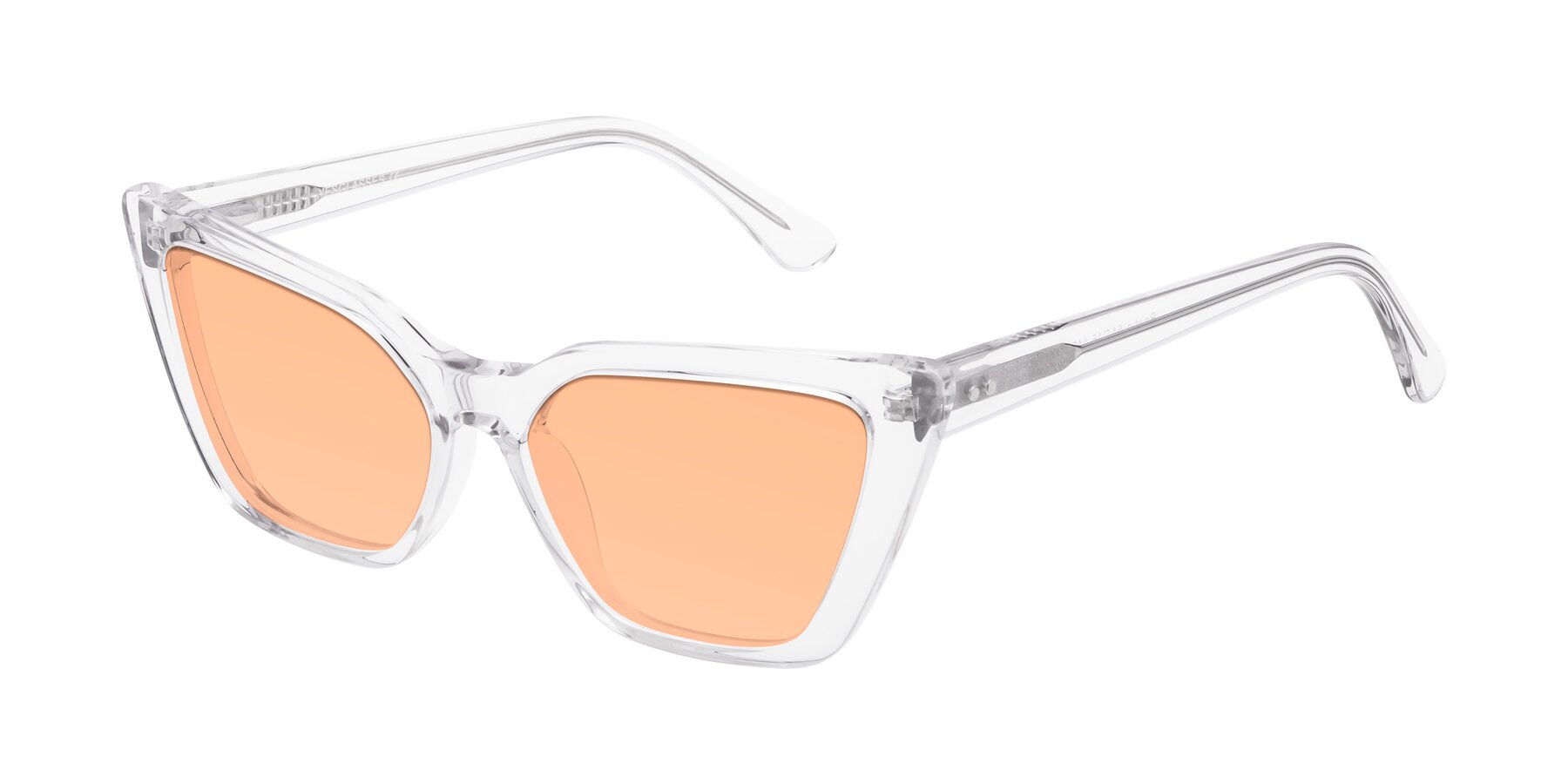 Angle of Bowtie in Clear with Light Orange Tinted Lenses
