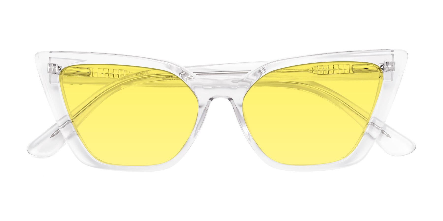 Folded Front of Bowtie in Clear with Medium Yellow Tinted Lenses