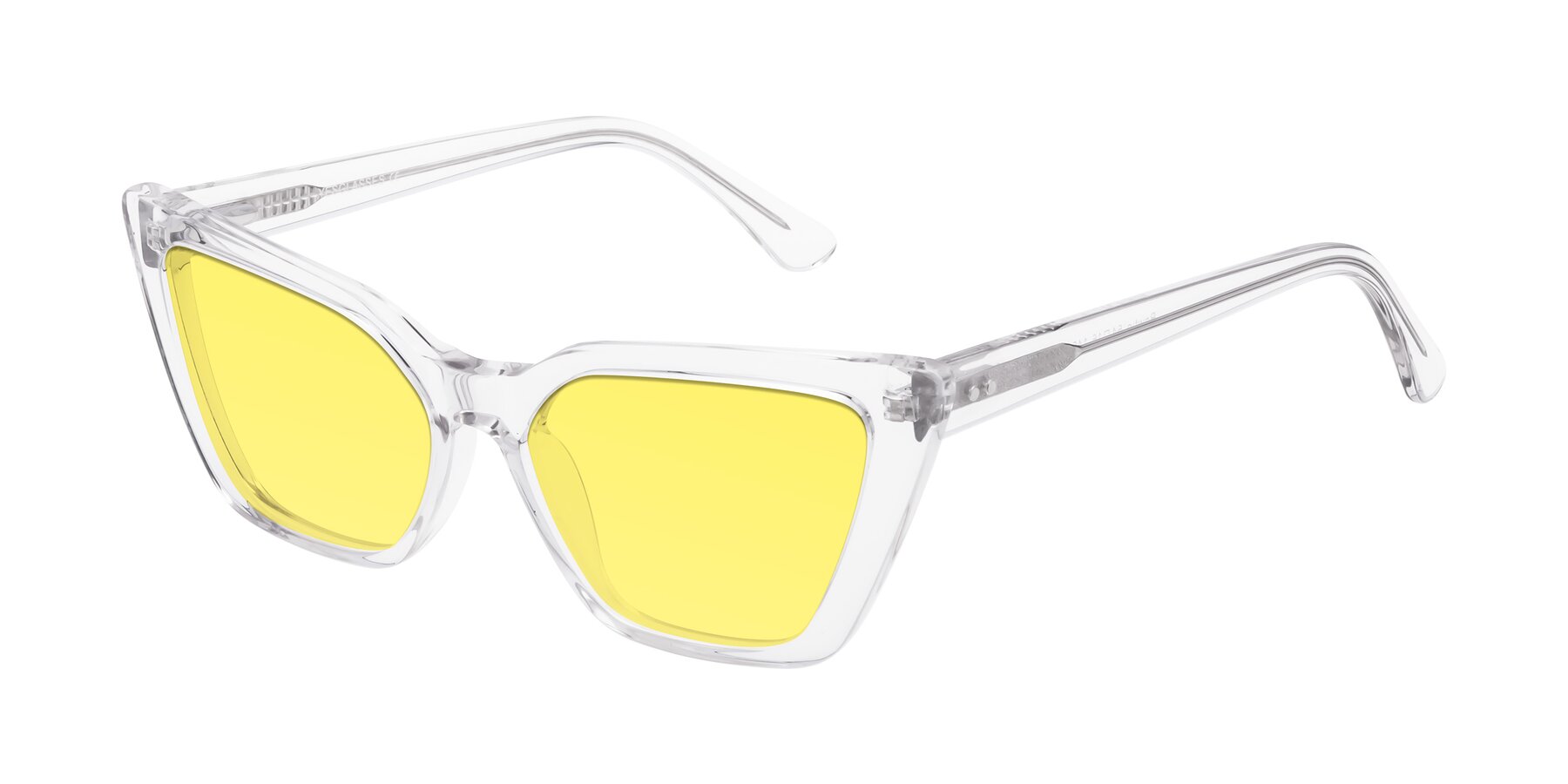 Angle of Bowtie in Clear with Medium Yellow Tinted Lenses