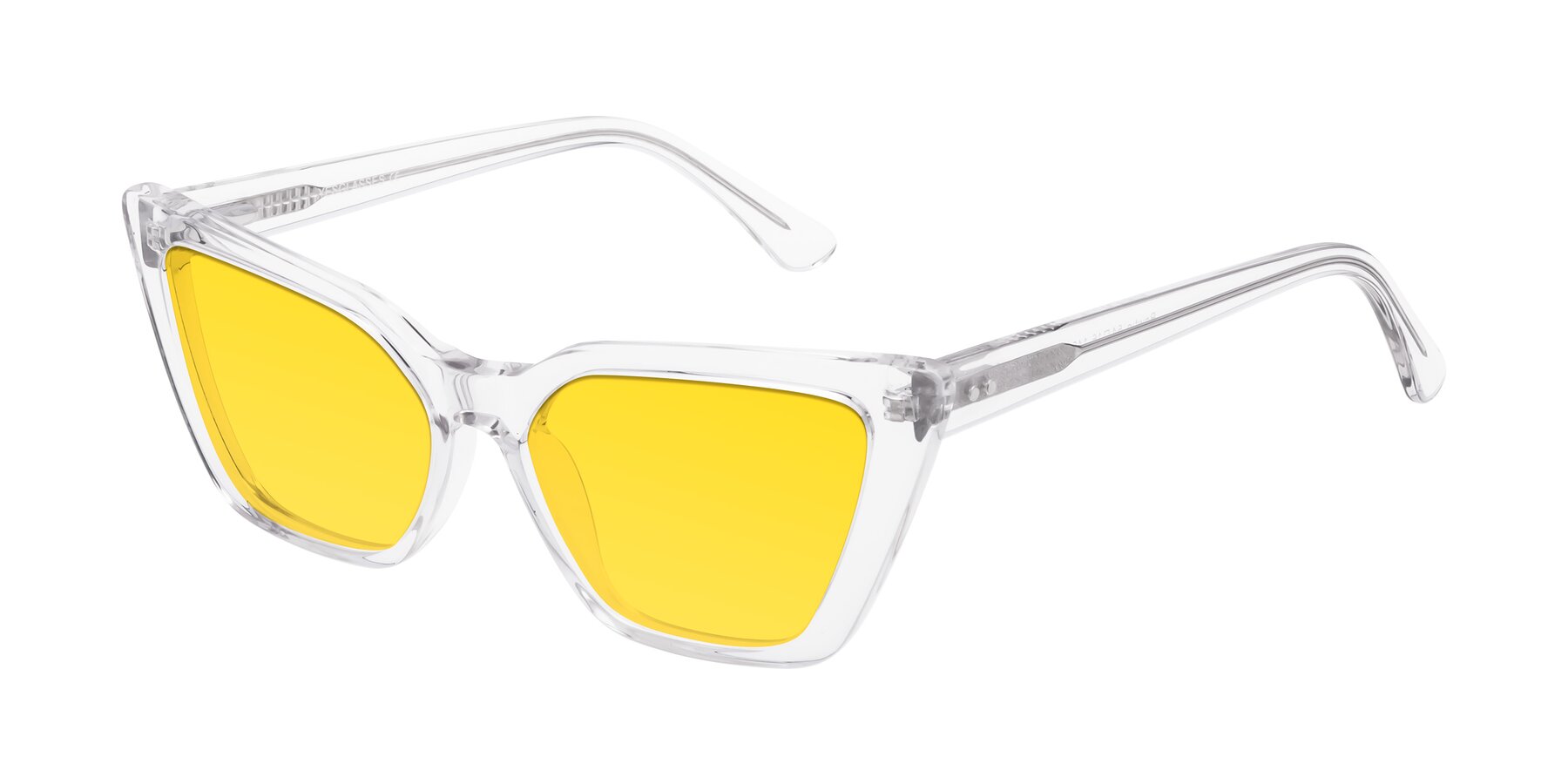 Angle of Bowtie in Clear with Yellow Tinted Lenses