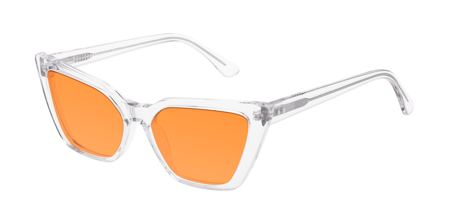 Angle of Bowtie in Clear with Orange Tinted Lenses