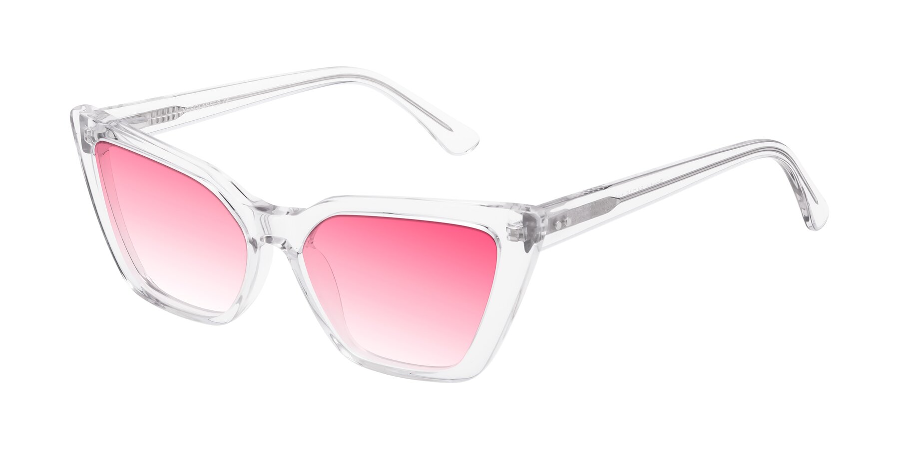 Angle of Bowtie in Clear with Pink Gradient Lenses