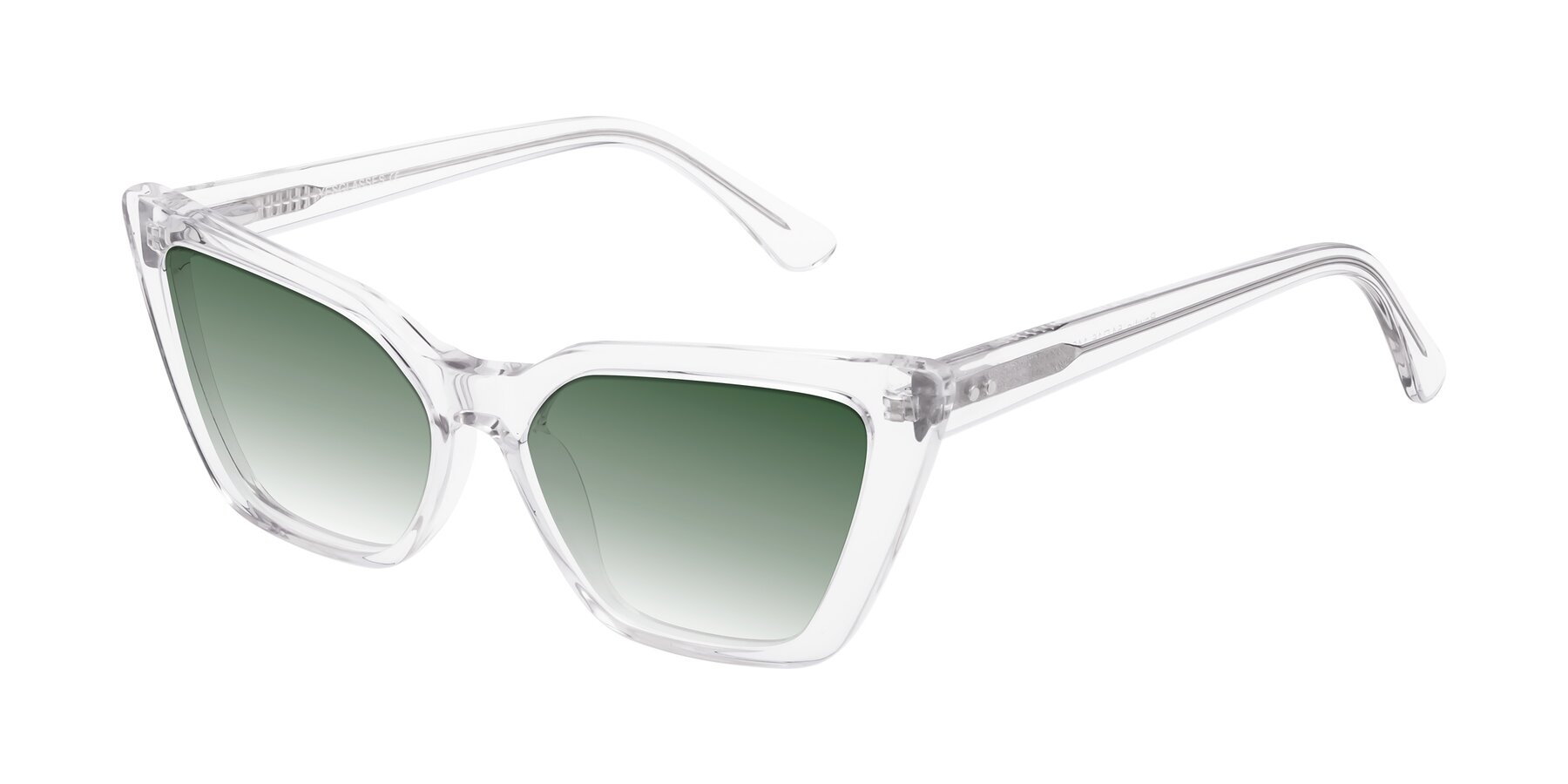 Angle of Bowtie in Clear with Green Gradient Lenses