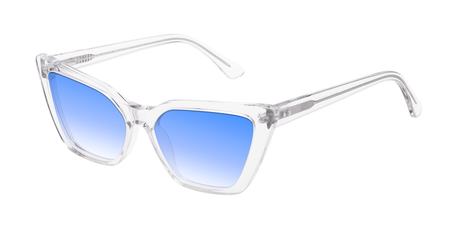 Angle of Bowtie in Clear with Blue Gradient Lenses