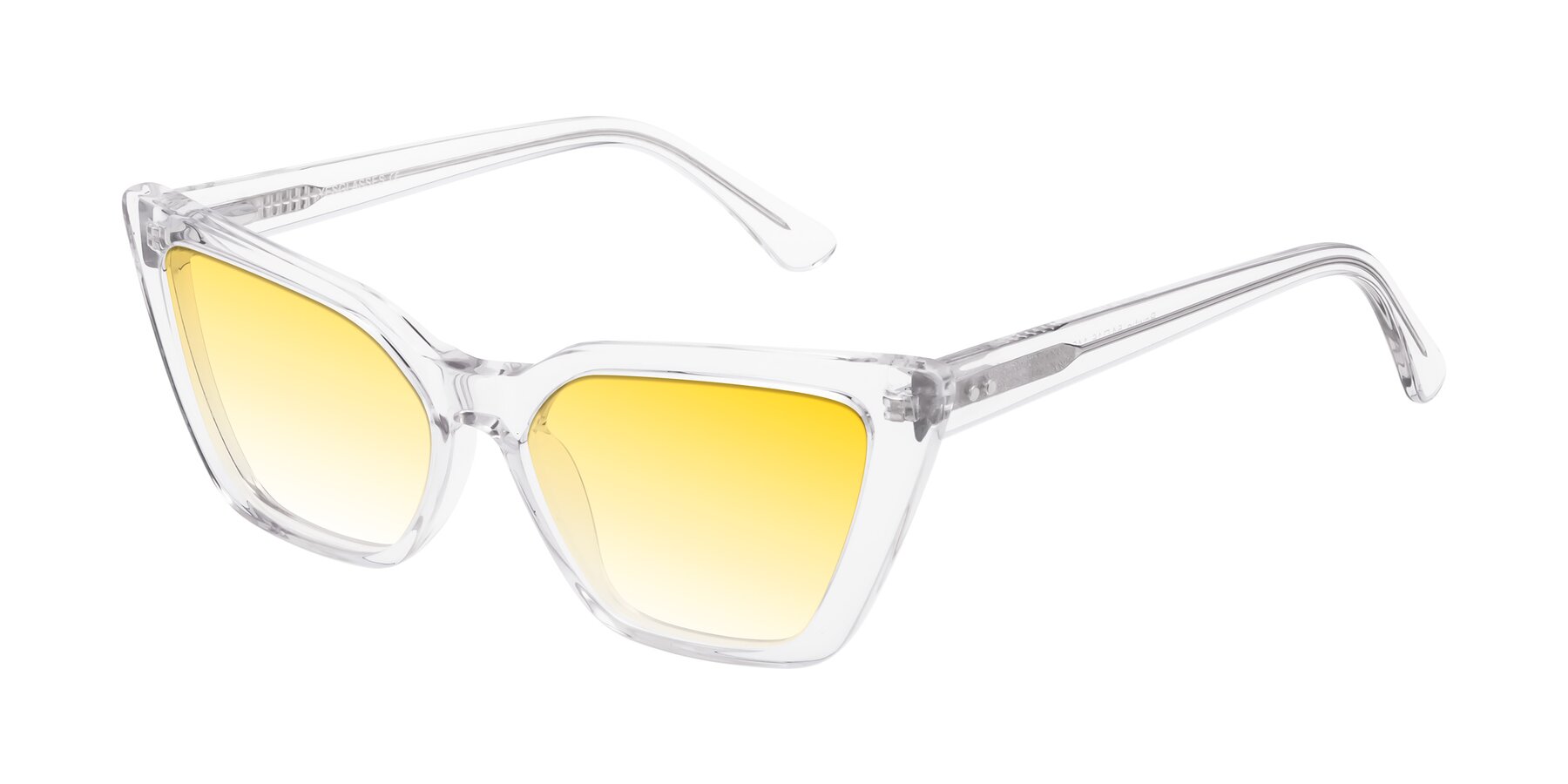 Angle of Bowtie in Clear with Yellow Gradient Lenses