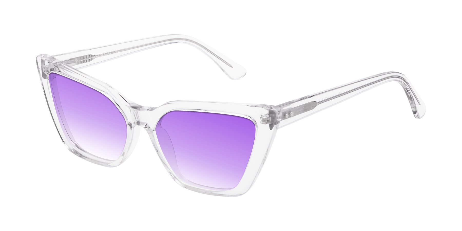 Angle of Bowtie in Clear with Purple Gradient Lenses