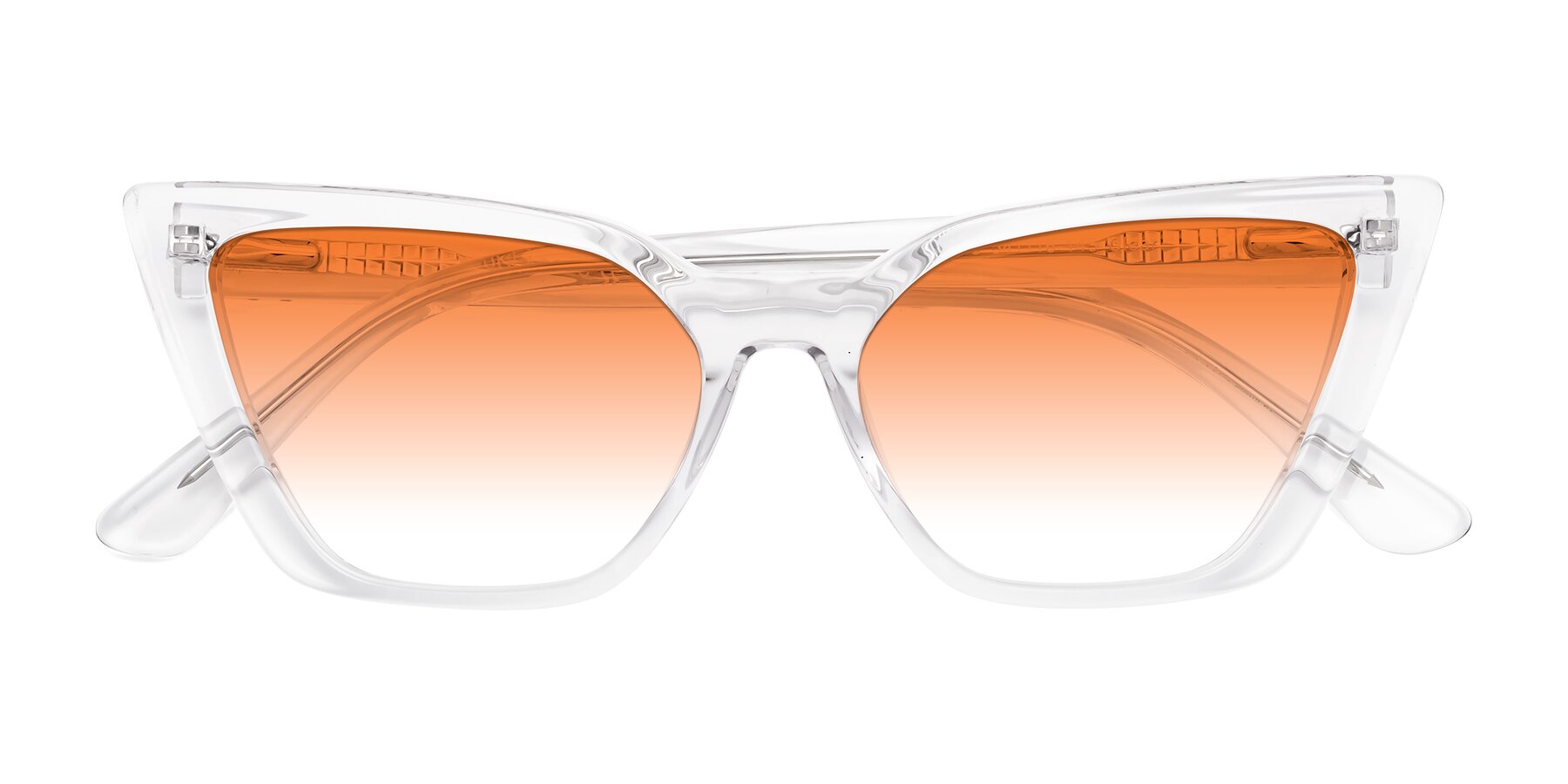 Folded Front of Bowtie in Clear with Orange Gradient Lenses