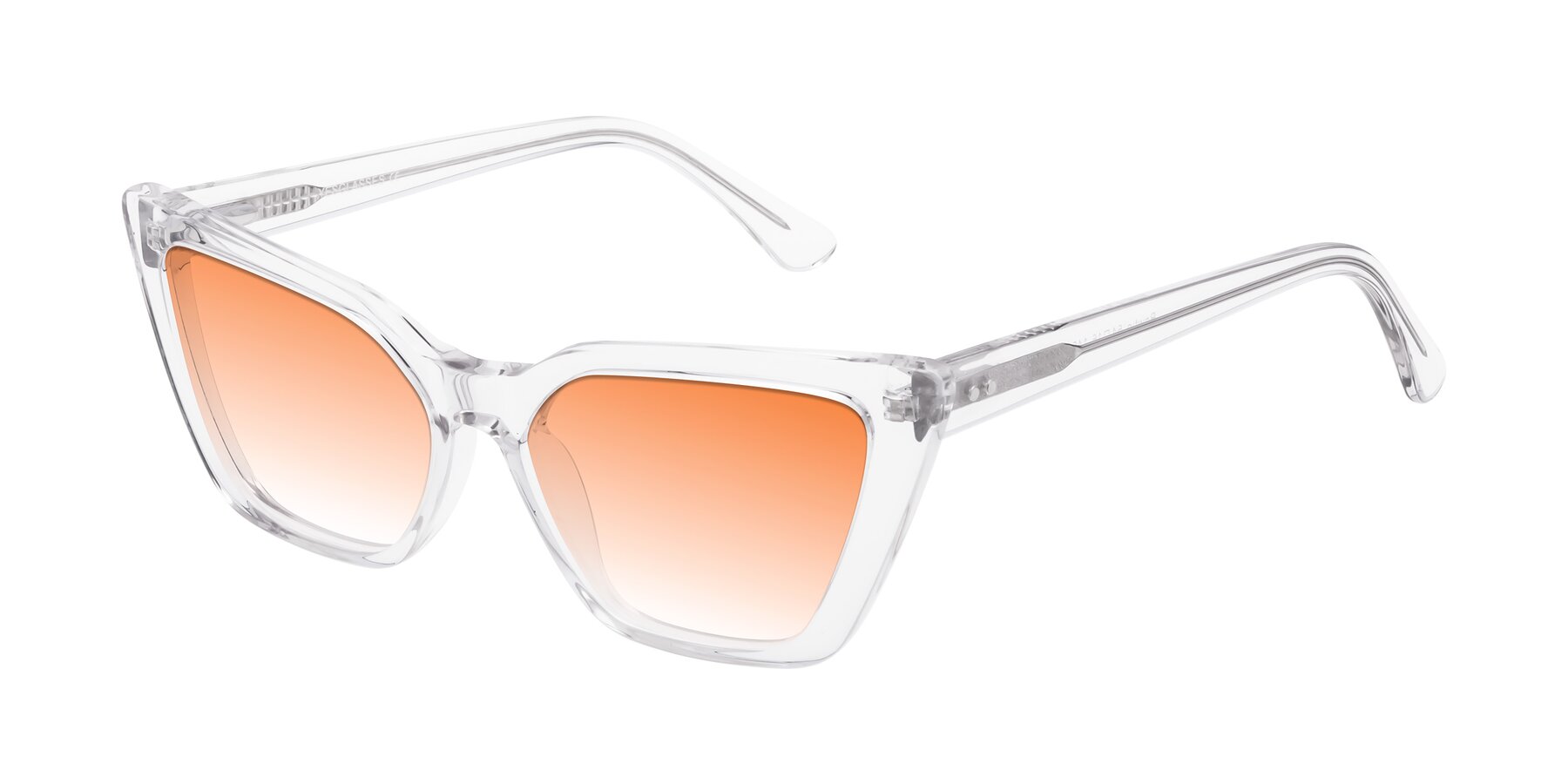 Angle of Bowtie in Clear with Orange Gradient Lenses