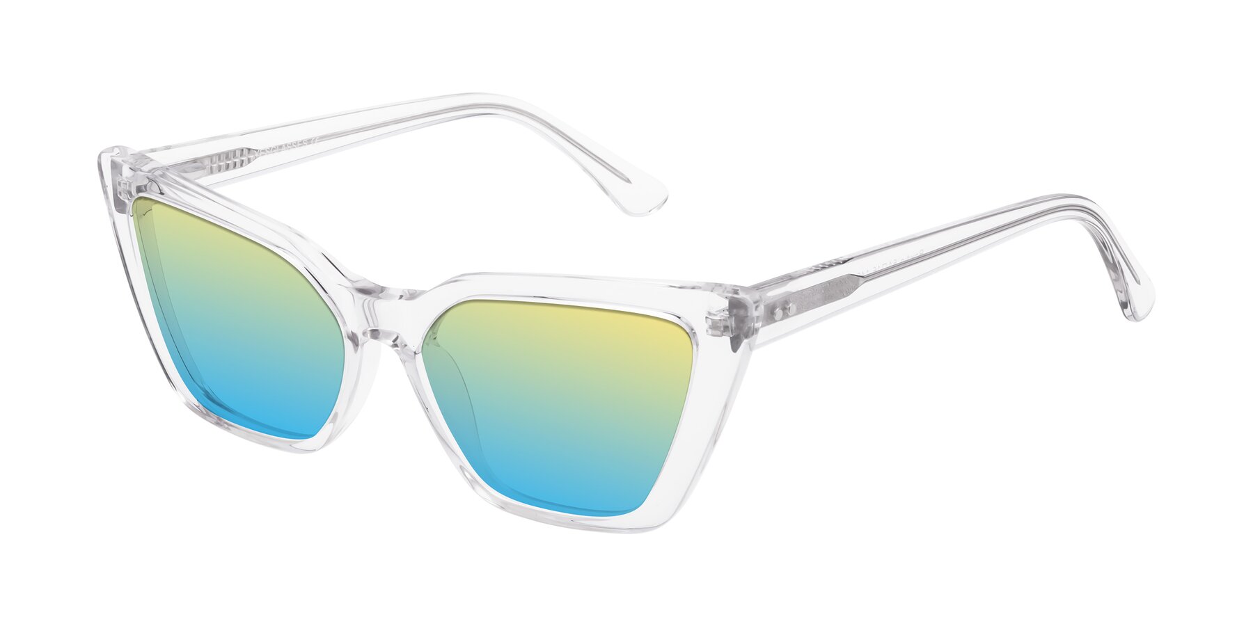 Angle of Bowtie in Clear with Yellow / Blue Gradient Lenses